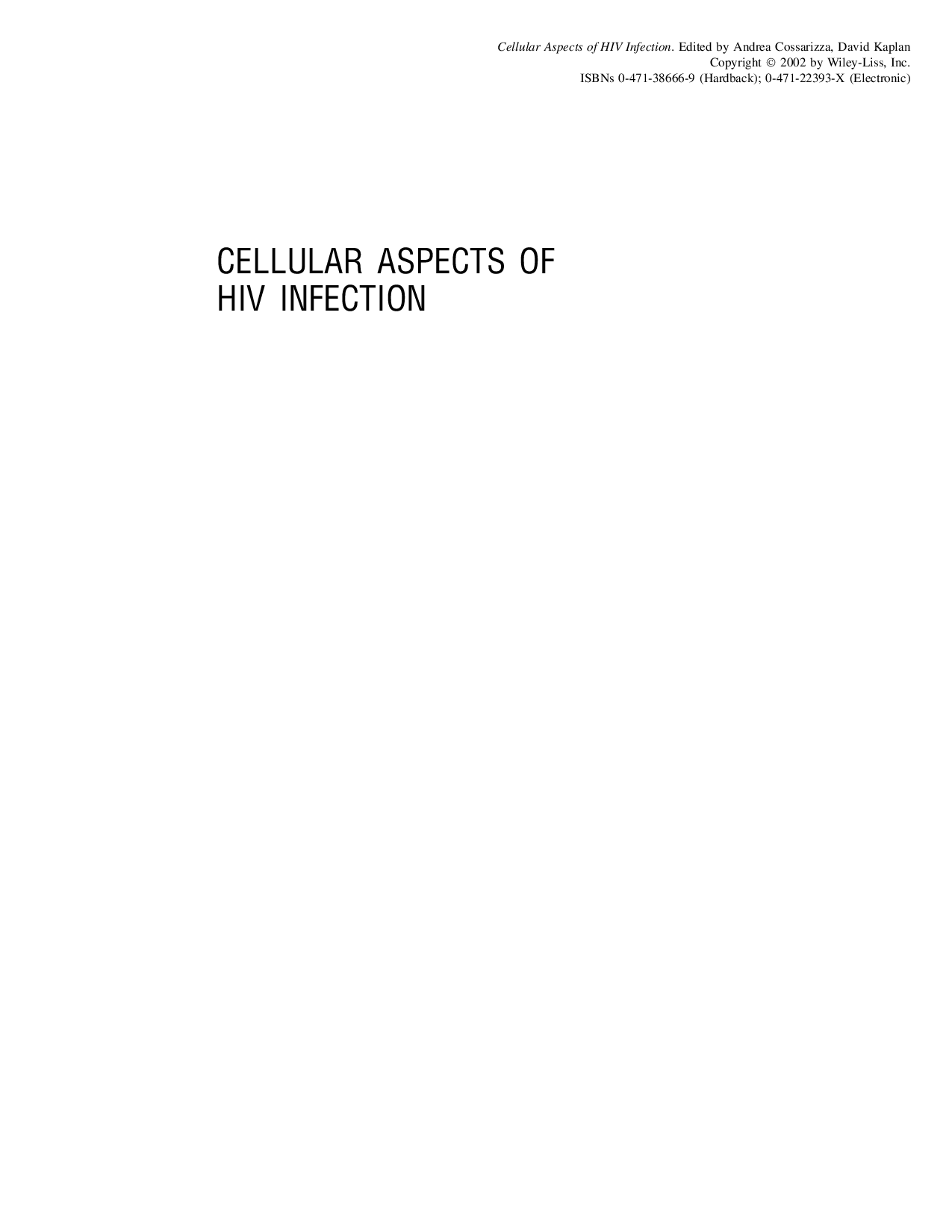 Cellular aspects of hiv infection