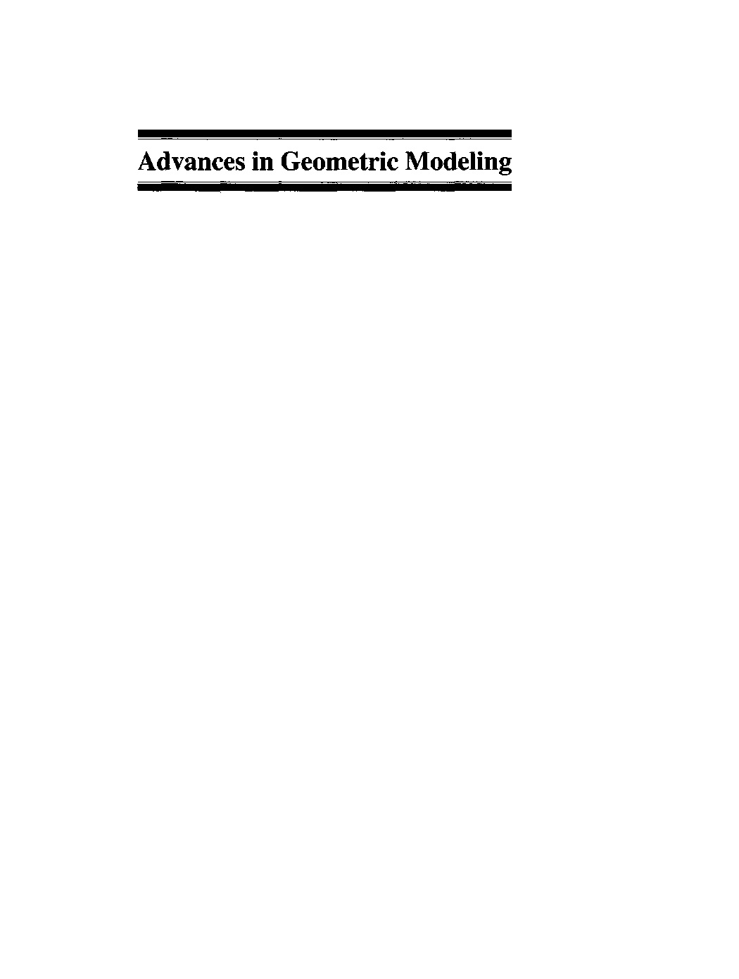 Advances in geometric modeling