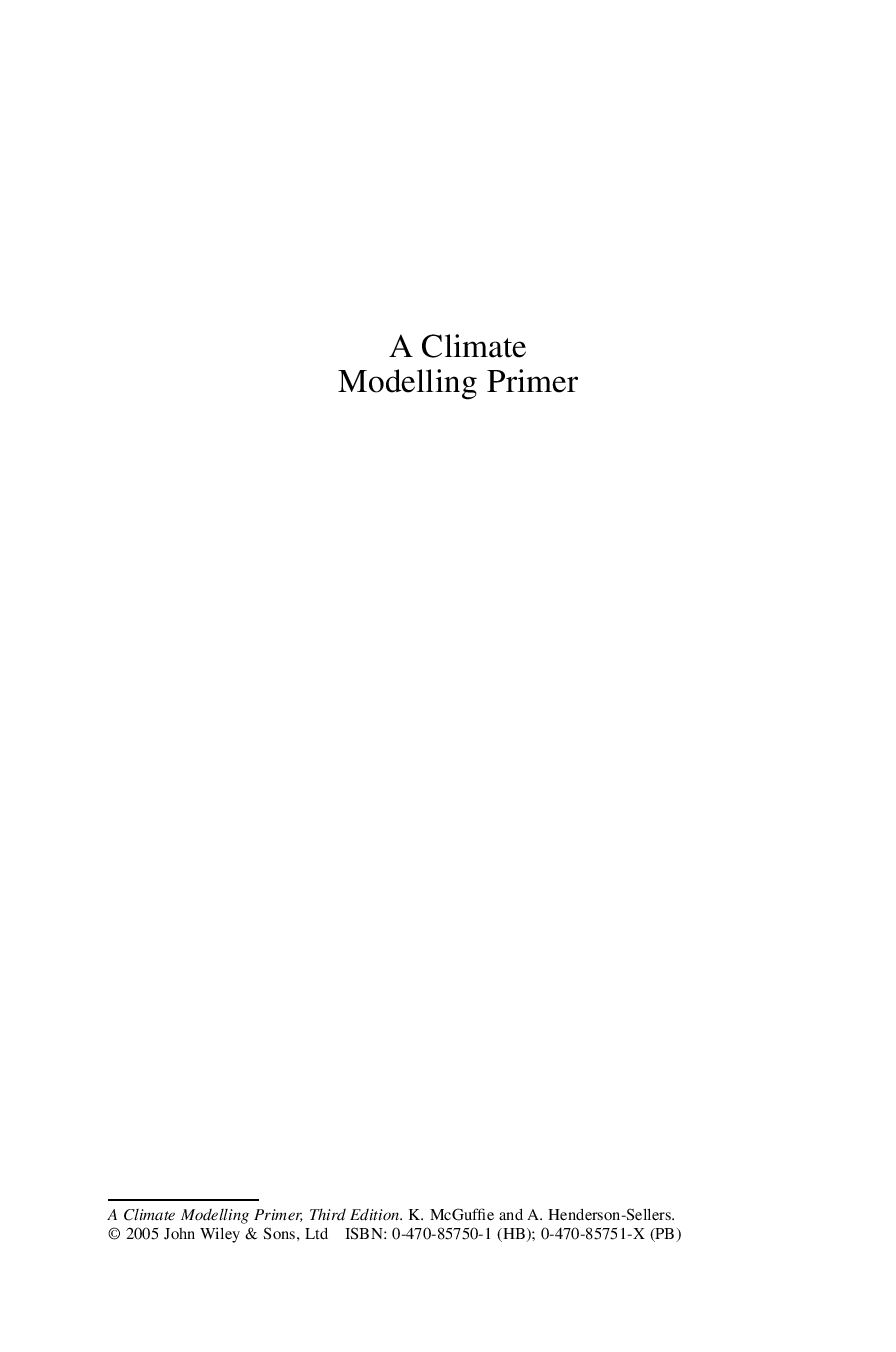 A climate modelling primer