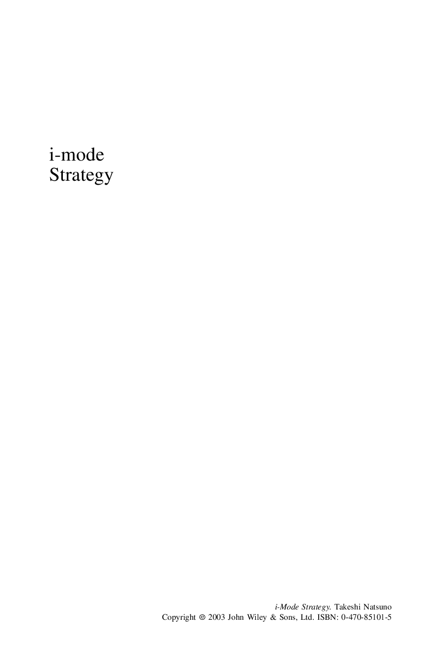 I-mode strategy