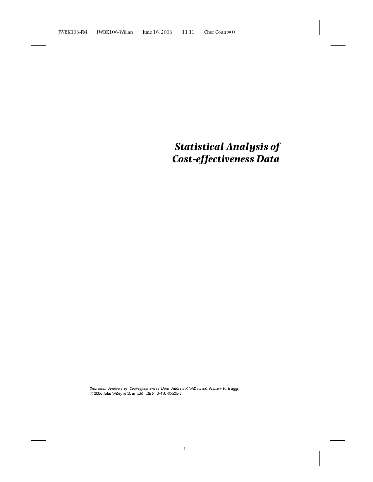 Statistical analysis of cost-effectiveness data