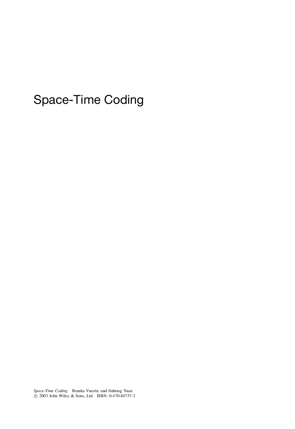 Space-time coding