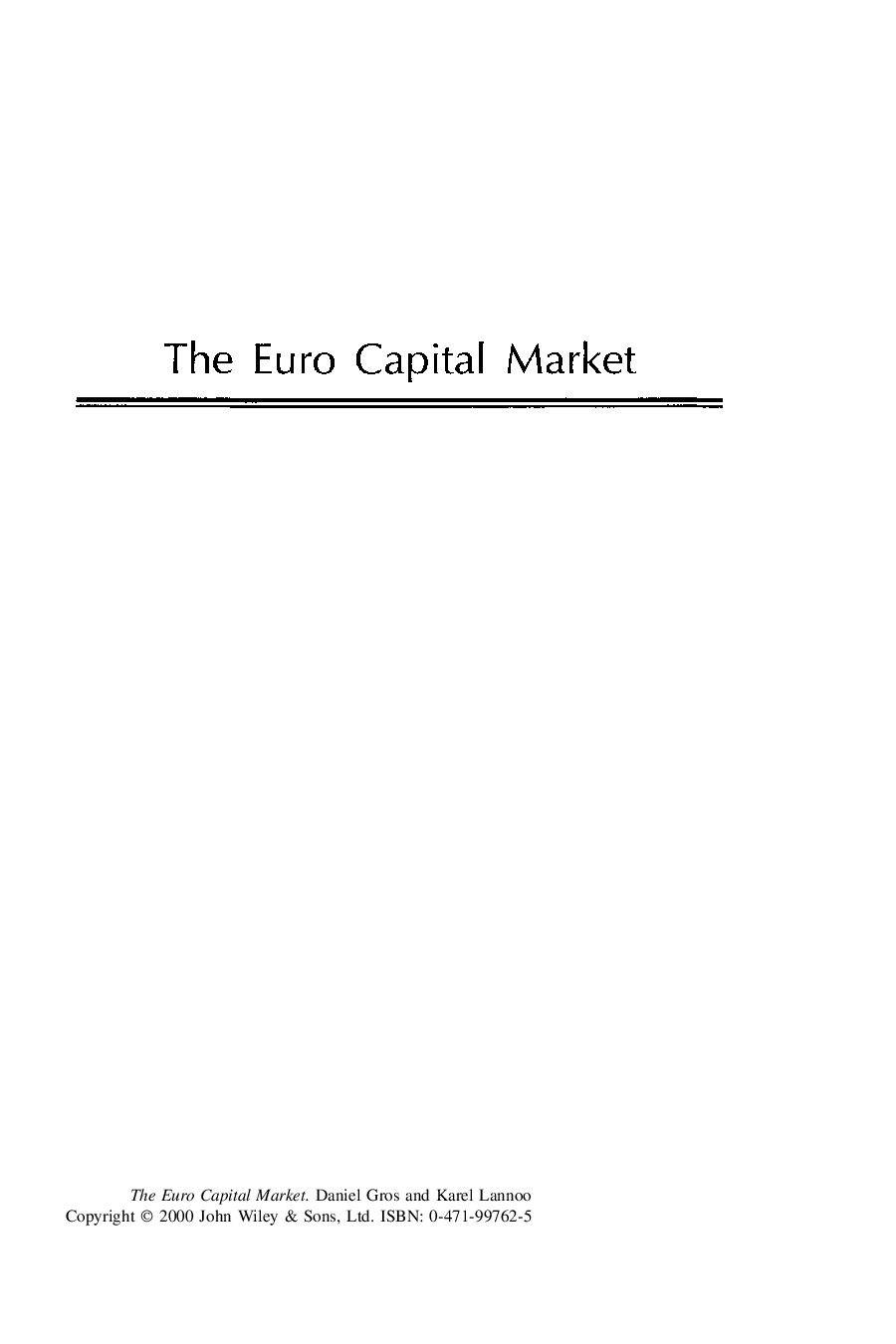 The euro capital market