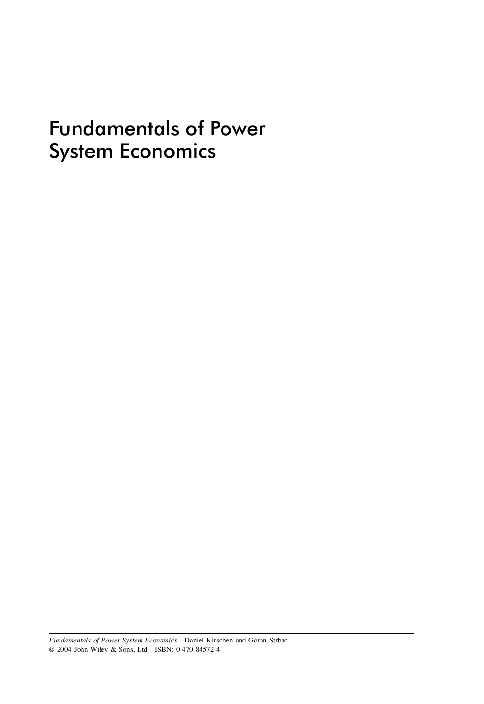 Fundamentals of power system economics