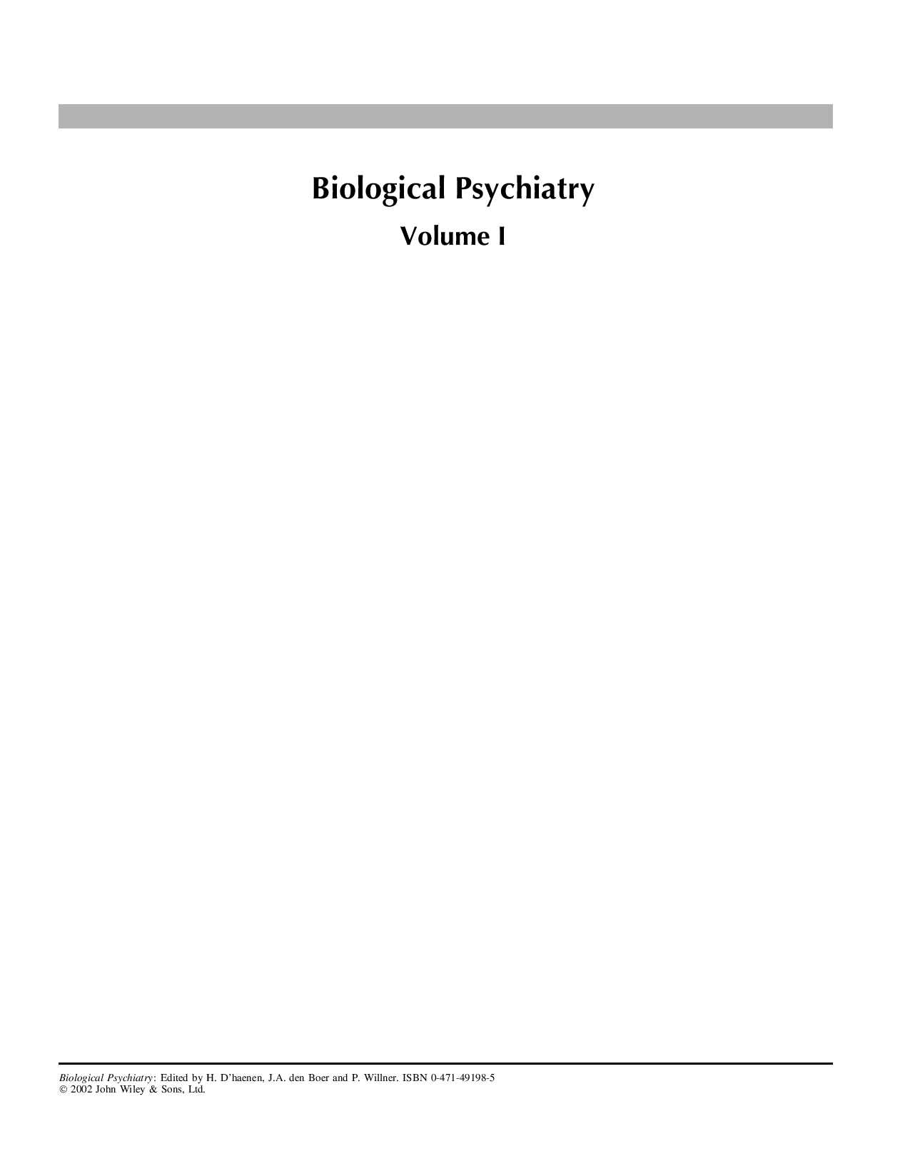 Biological Psychiatry