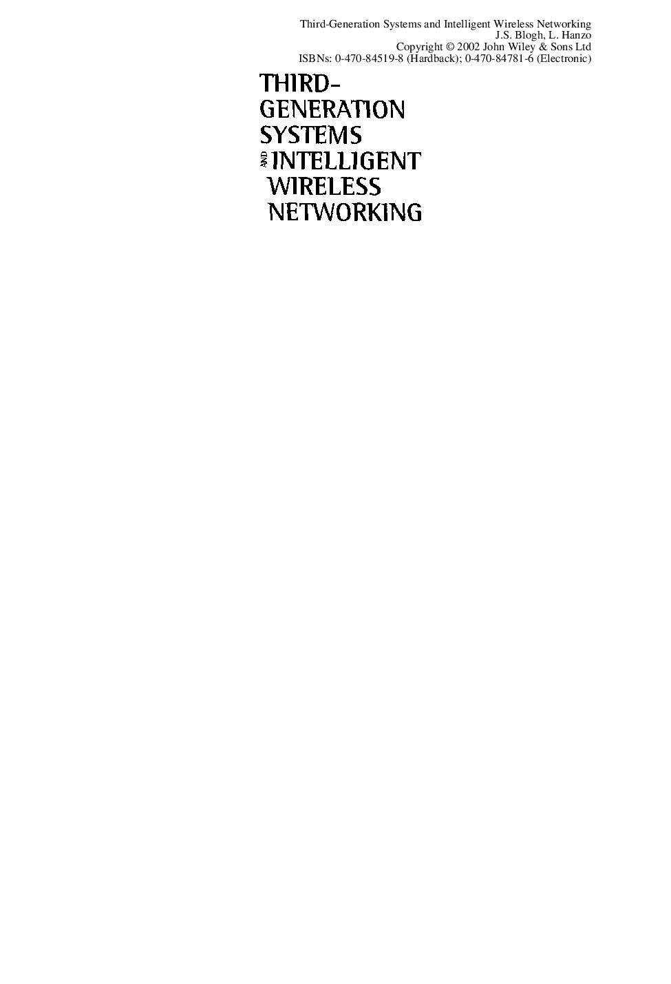 Third-generation systems and intelligent wireless networking