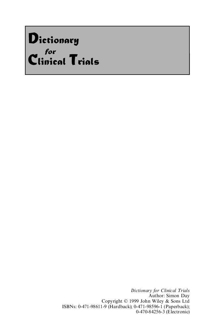 Dictionary of clinical trials