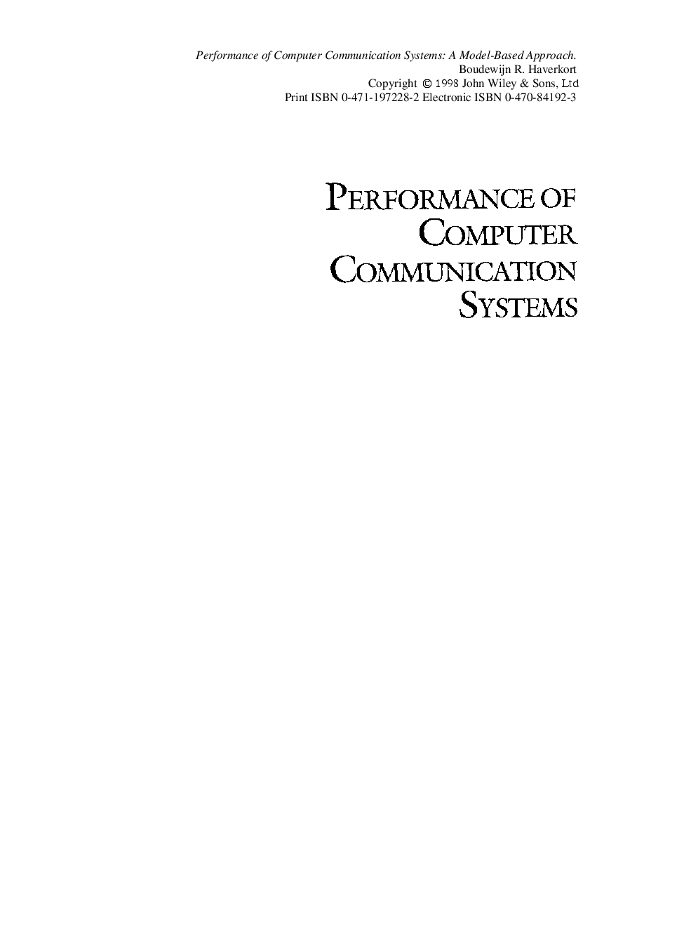 Performance of computer communication systems: a model-based approach