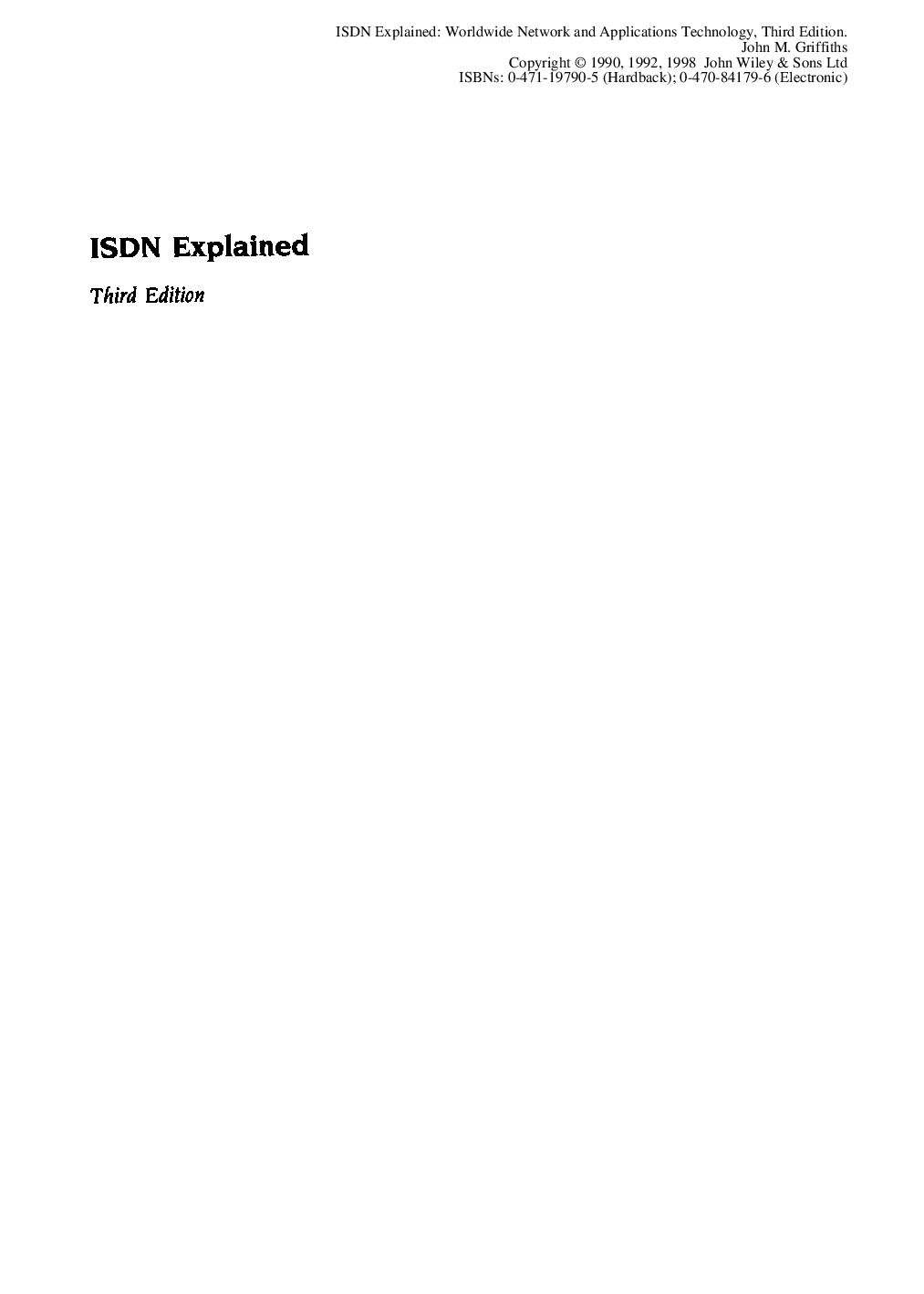 ISDN explained: worldwide network and applications technology