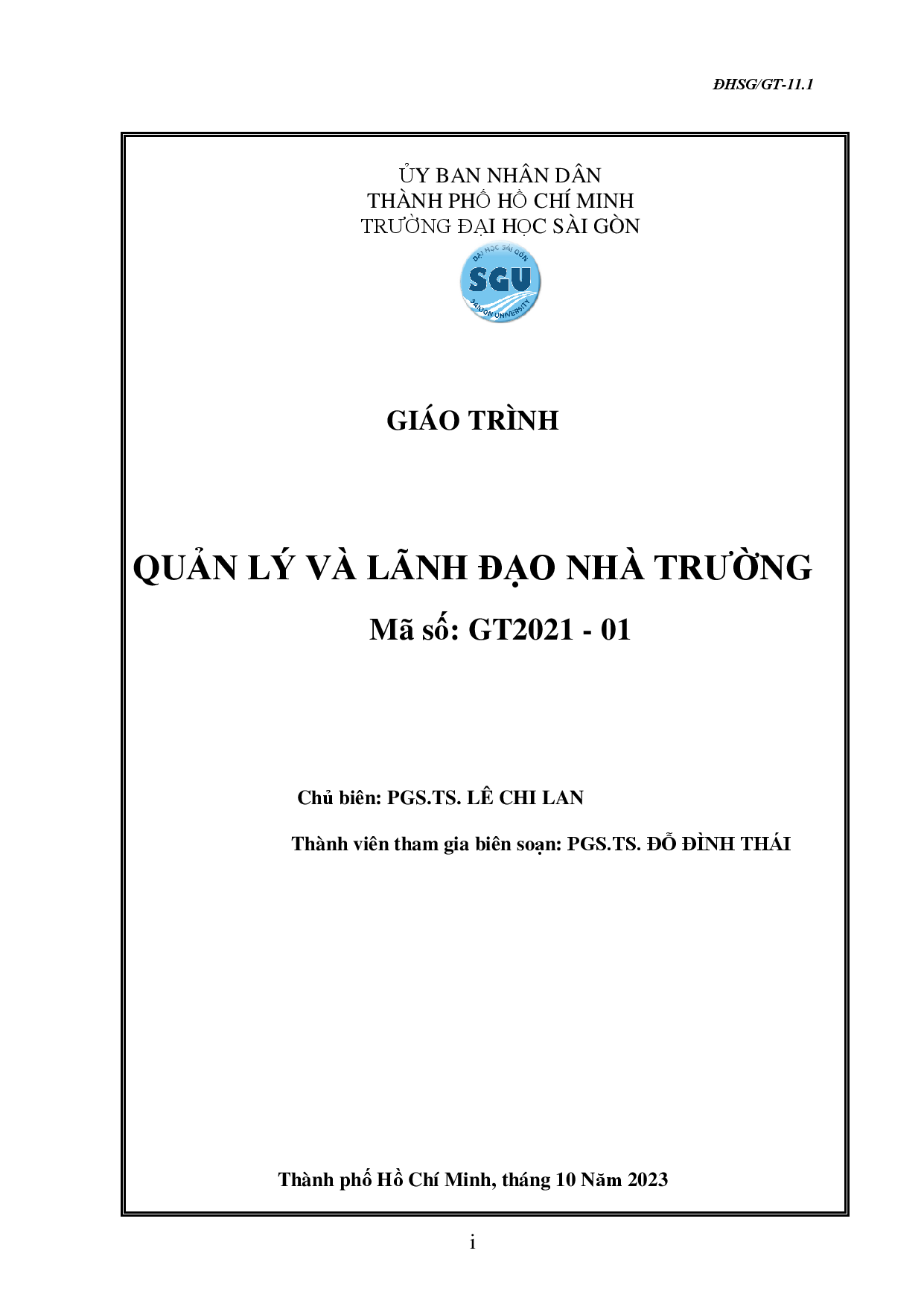 Quản lý và lãnh đạo Nhà trường