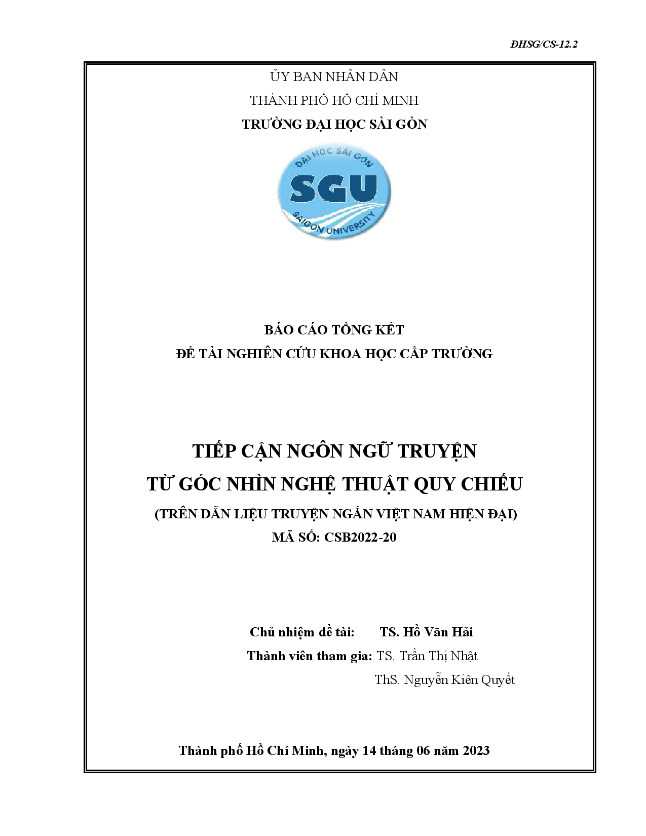 Tiếp cận ngôn ngữ truyện từ góc nhìn nghệ thuật quy chiếu (trên dẫn liệu truyện ngắn Việt Nam hiện đại)