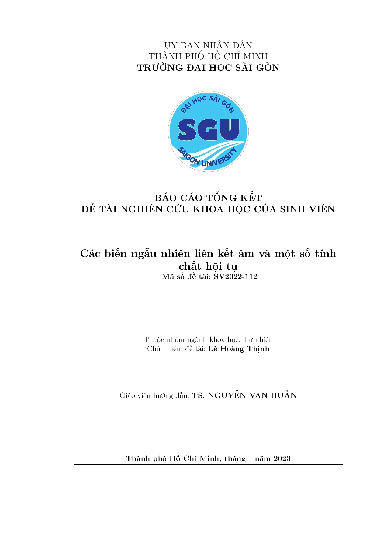 Các biến ngẫu nhiên liên kết âm và một số tính chất hội tụ