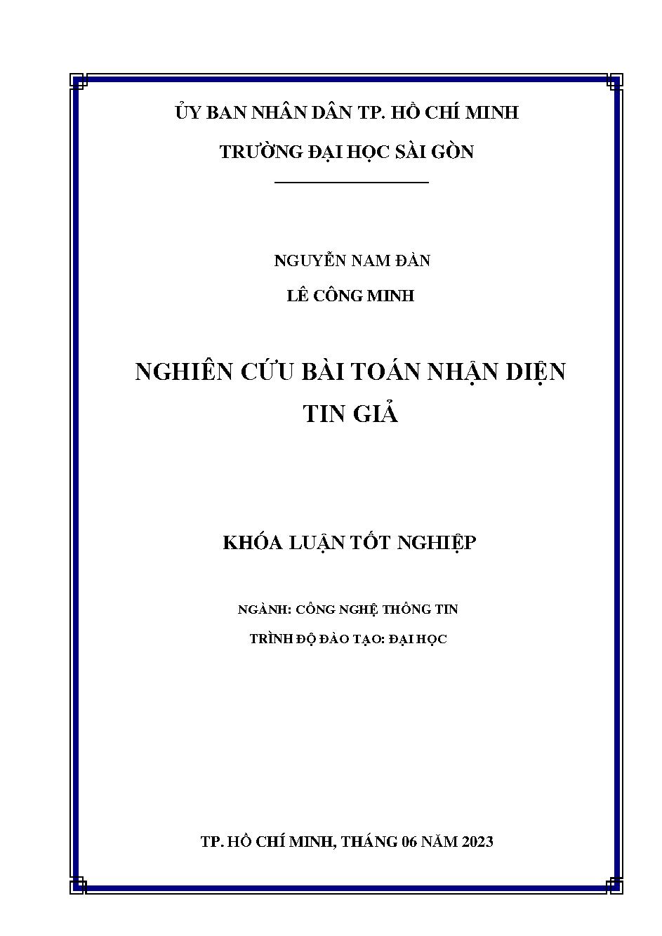 Nghiên cứu bài toán nhận diện tin giả