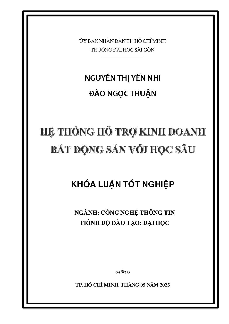 Hệ thống hỗ trợ kinh doanh bất động sản với học sâu