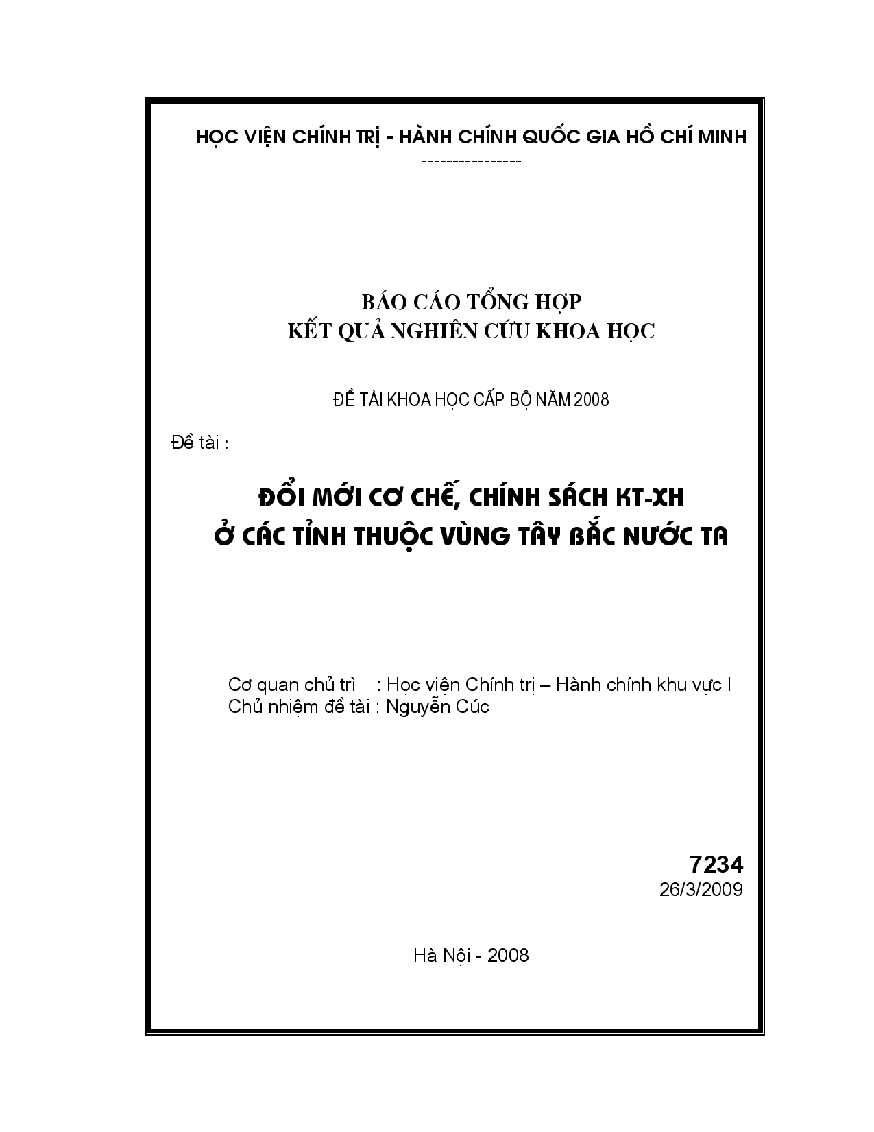 Đổi mới cơ chế, chính sách KT-XH ở các tỉnh thuộc vùng Tây Bắc nước ta  