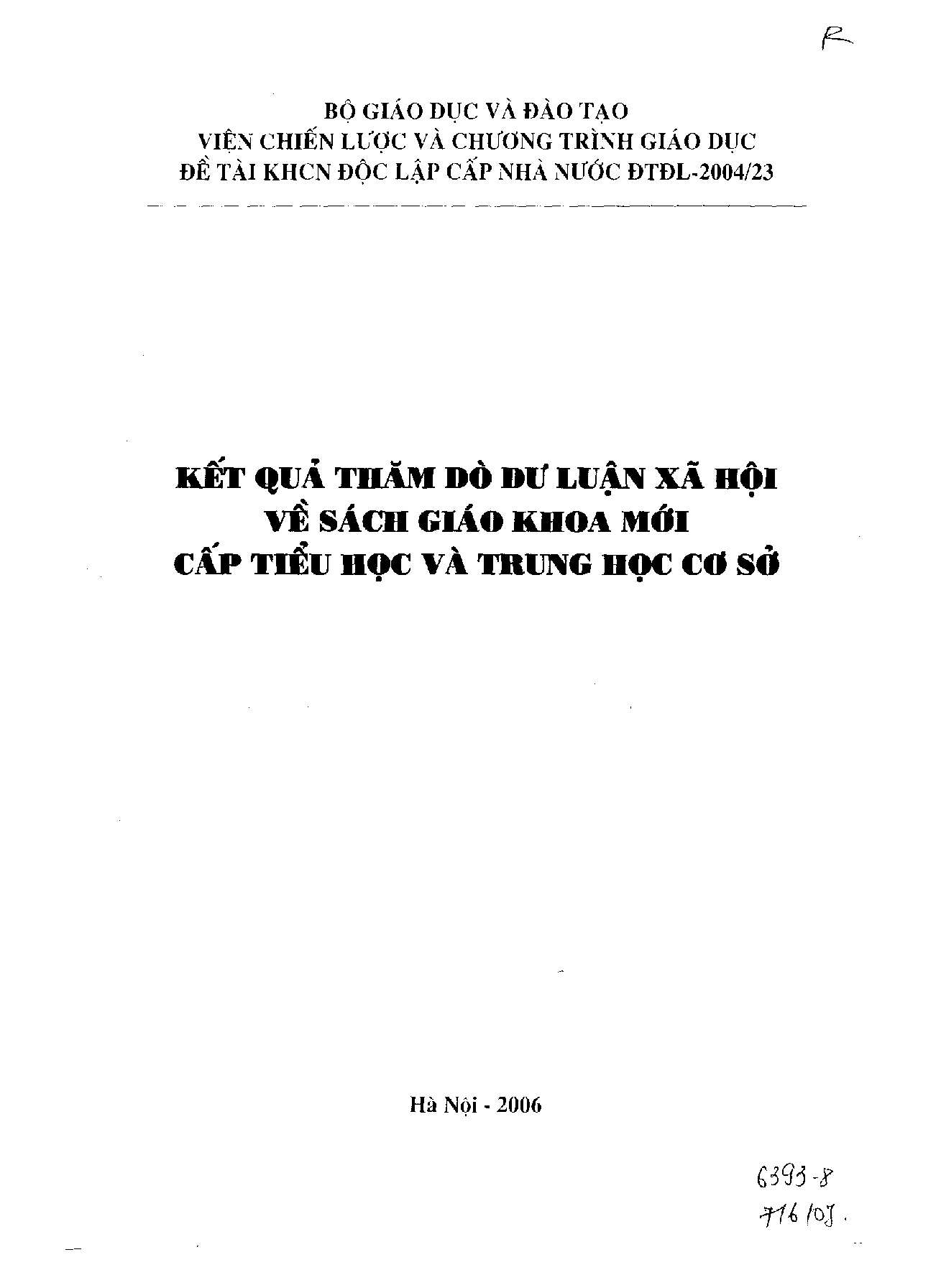 Kết quả thăm dò dư luận xã hội về sách giáo khoa mới cấp tiểu học và trung học cơ sở  