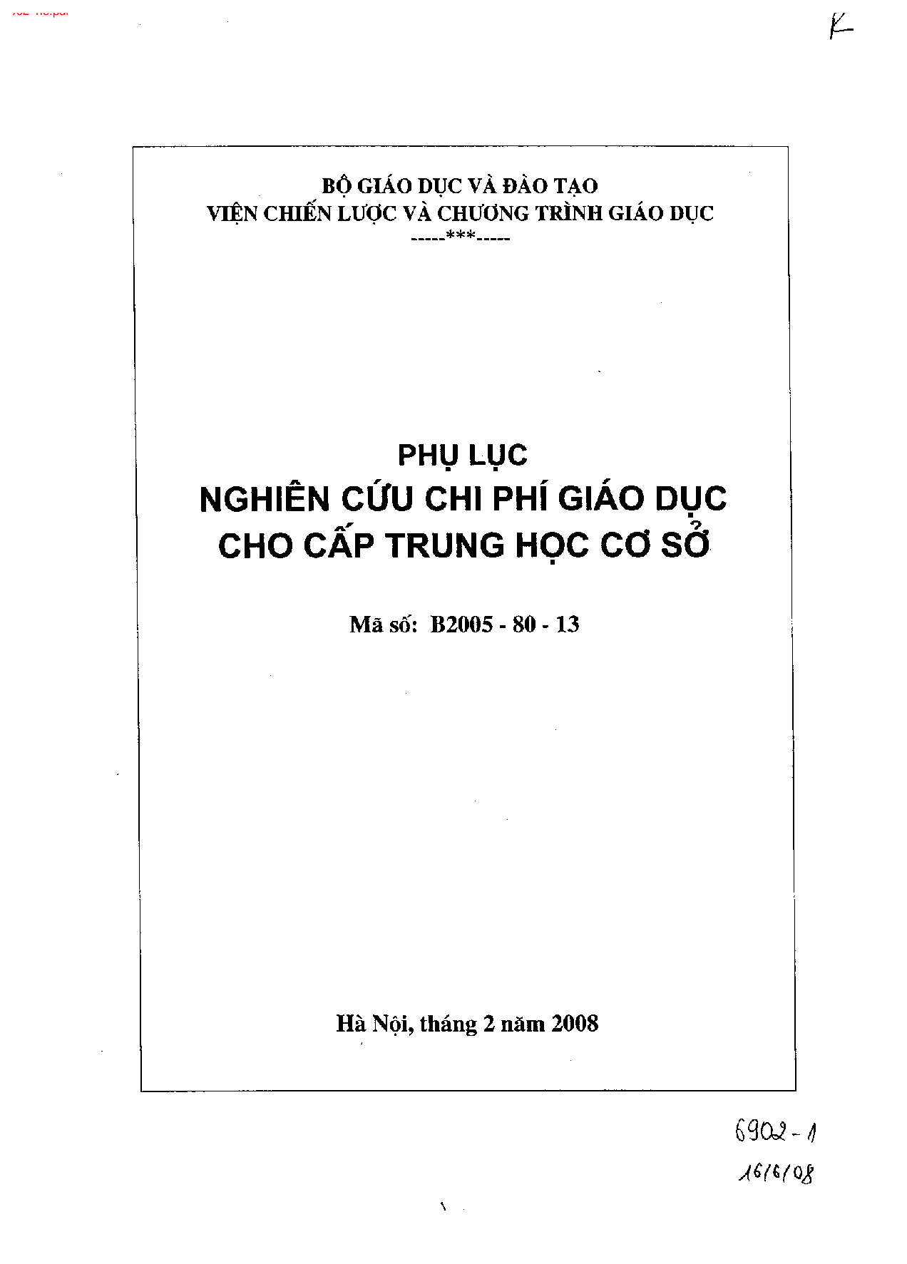 Các bộ công cụ khảo sát và kết quả điều tra khảo sát chi phí giáo dục trung học cơ sở  