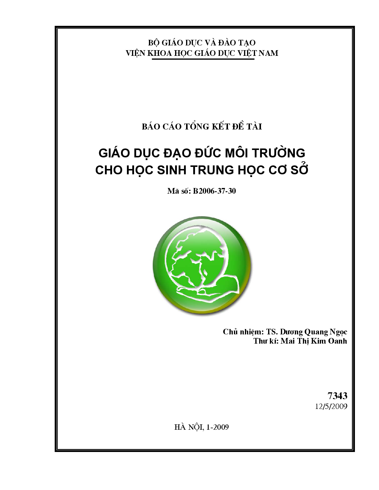 Giáo dục đạo đức môi trường cho học sinh trung học cơ sở  