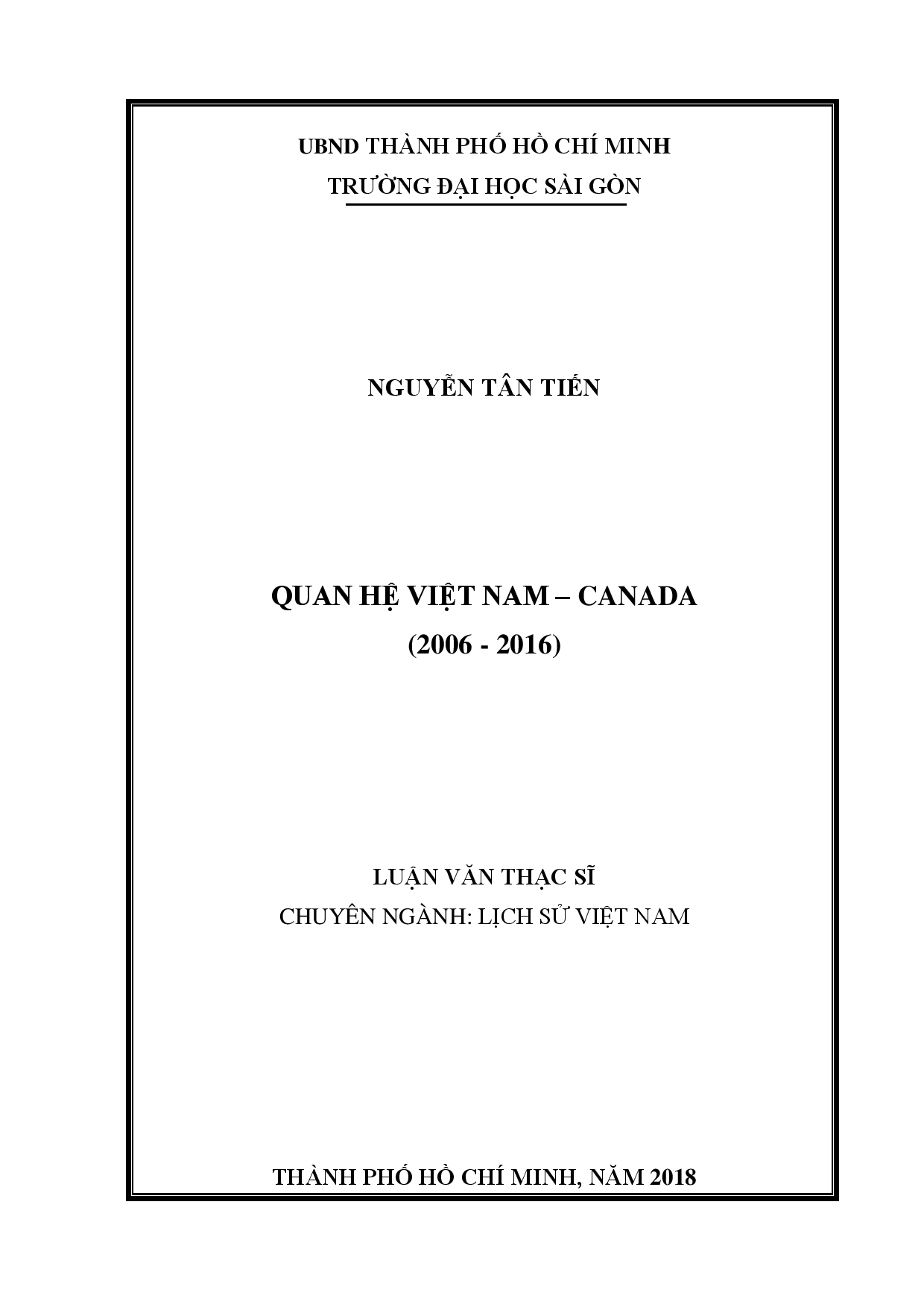 Quan hệ Việt Nam - Canada (2006 - 2016)  