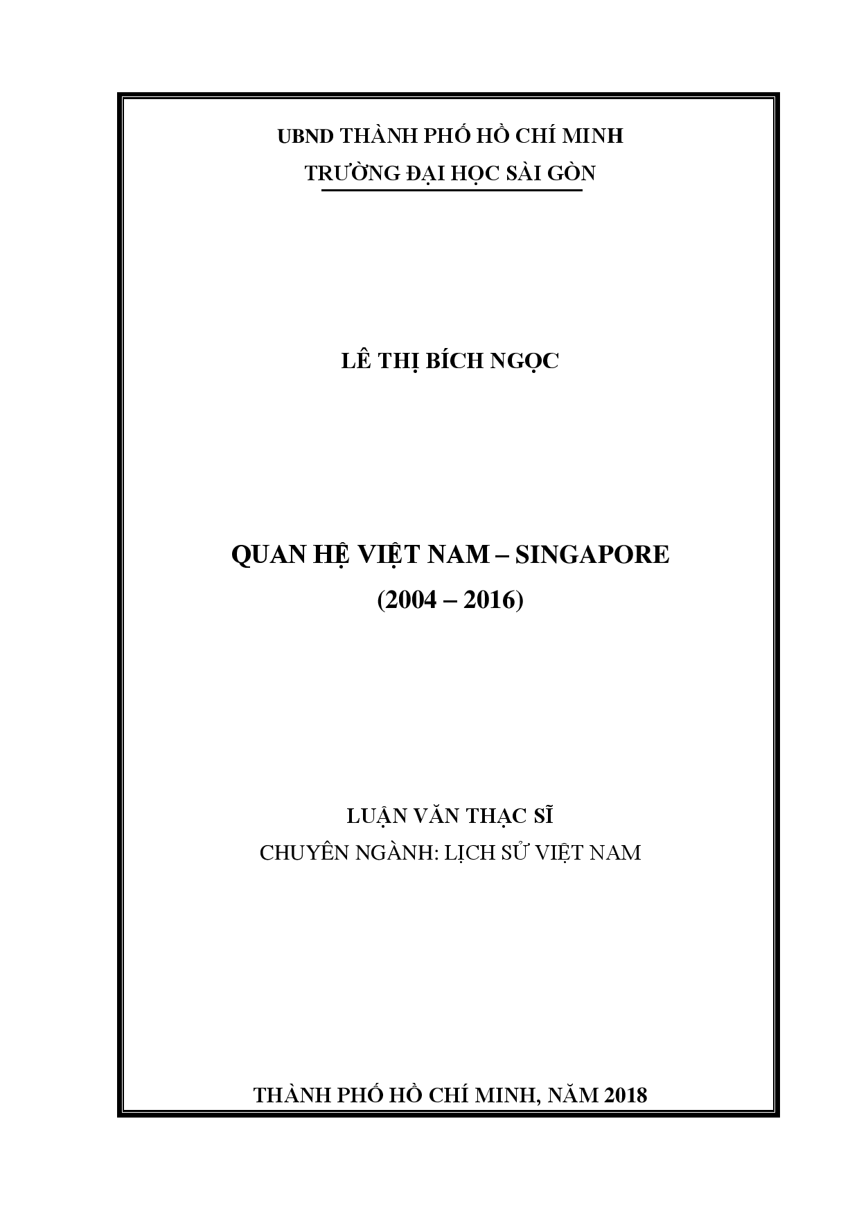 Quan hệ Việt Nam - Singapore (2004 - 2016)  