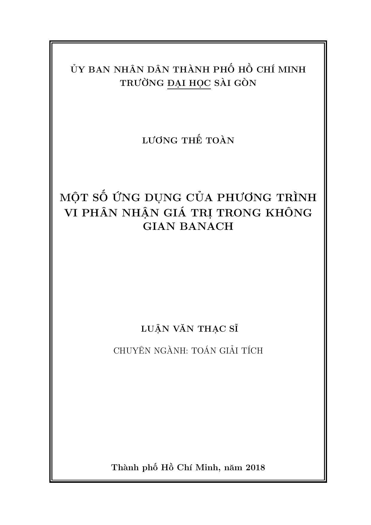 Một số ứng dụng của phương trình vi phân nhận giá trị trong không gian Banach  