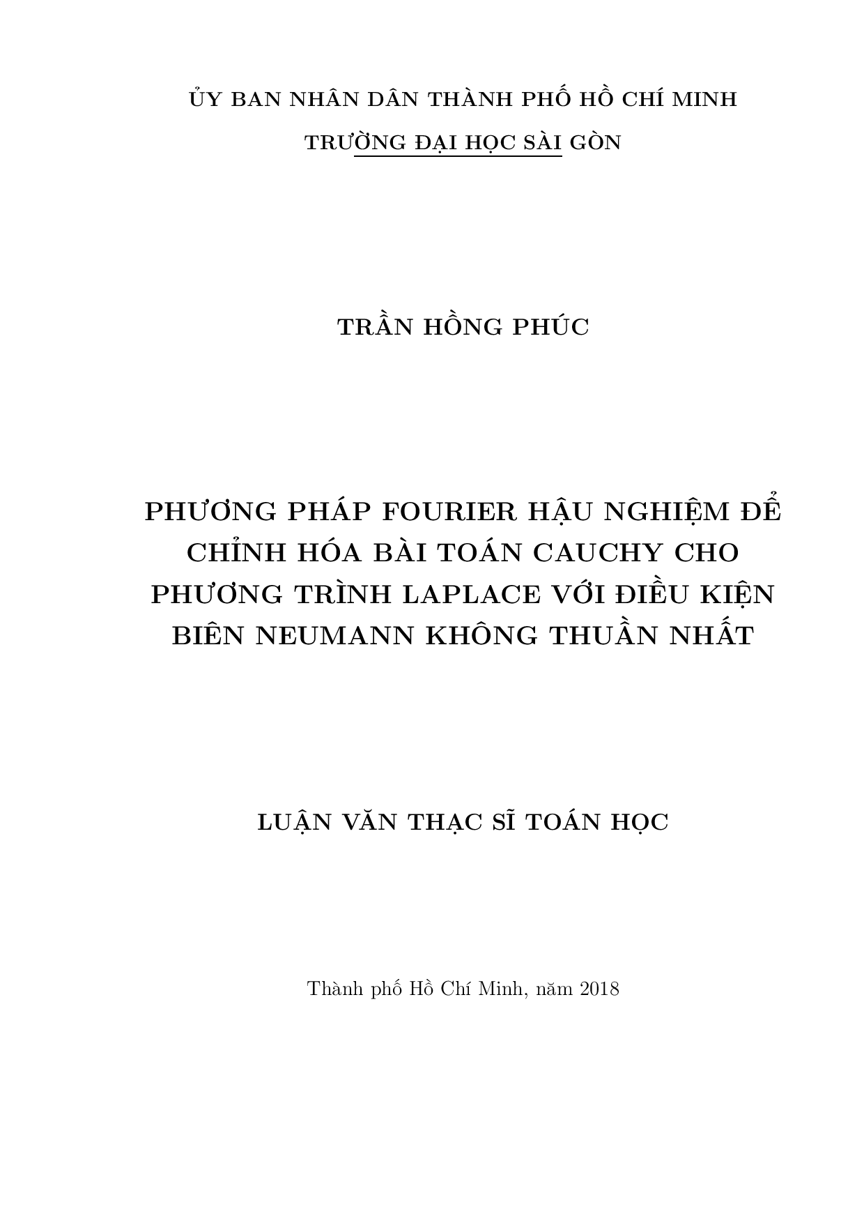 Phương pháp Fourier hậu nghiệm để chỉnh hóa bài toán Cauchy cho phương trình Laplace với điều kiện Neumann không thuần nhất  