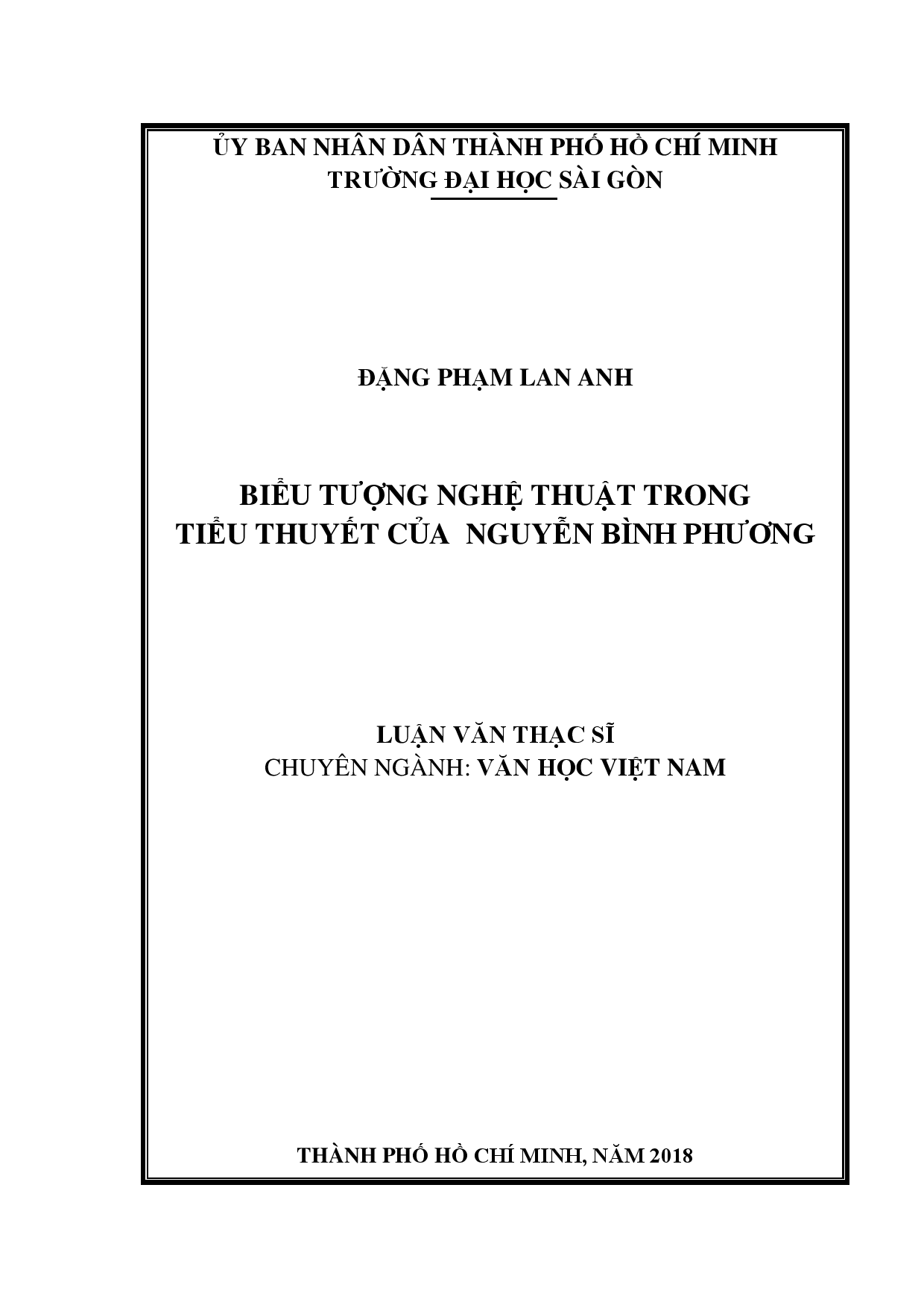 Biểu tượng nghệ thuật trong tiểu thuyết của Nguyễn Bình Phương  