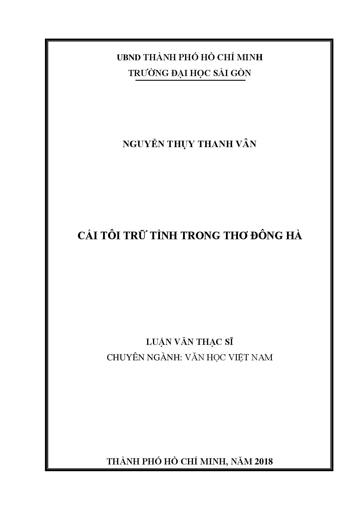 Cái tôi trữ tình trong thơ Đông Hà  