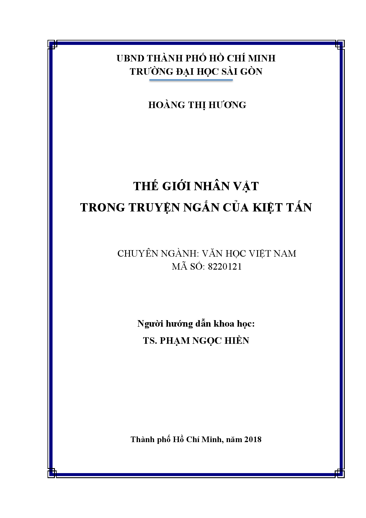 Thế giới nhân vật trong truyện ngắn của Kiệt Tấn  