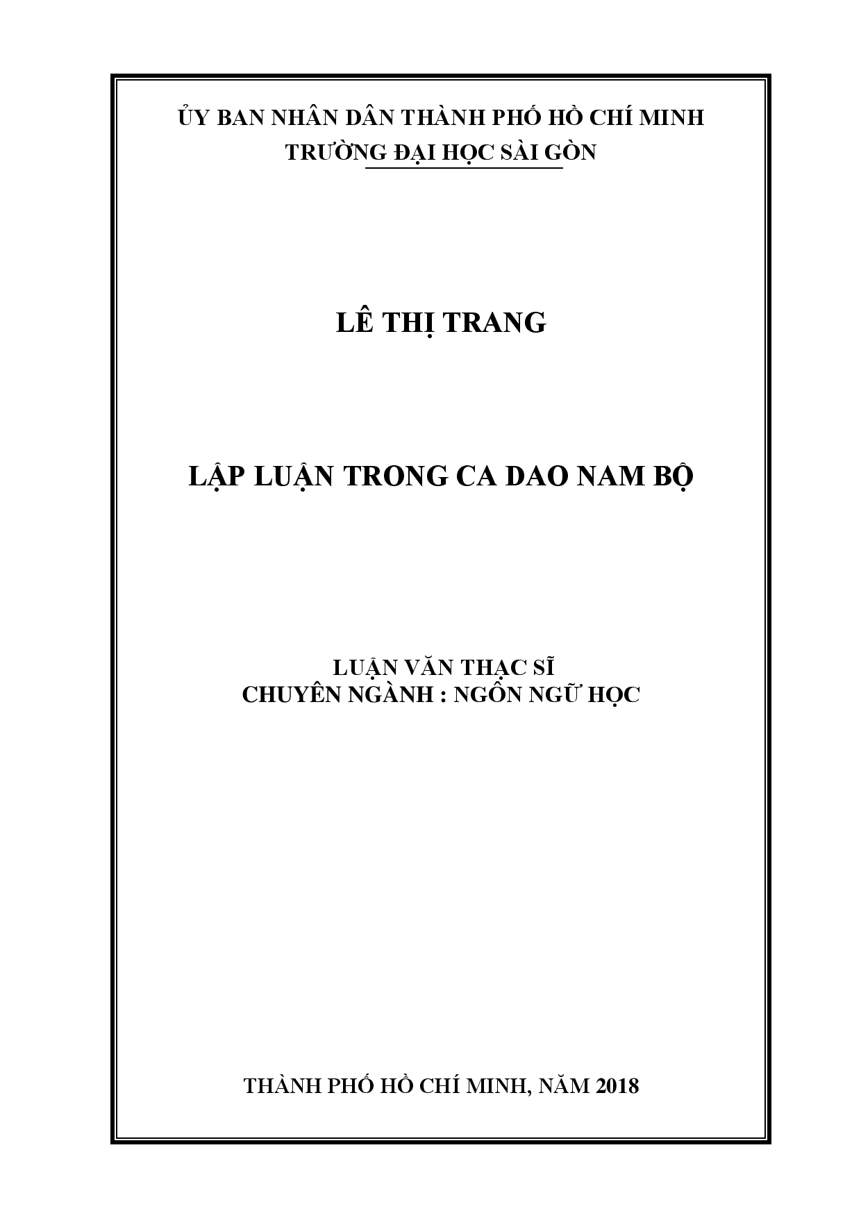 Lập luận trong ca dao Nam Bộ  