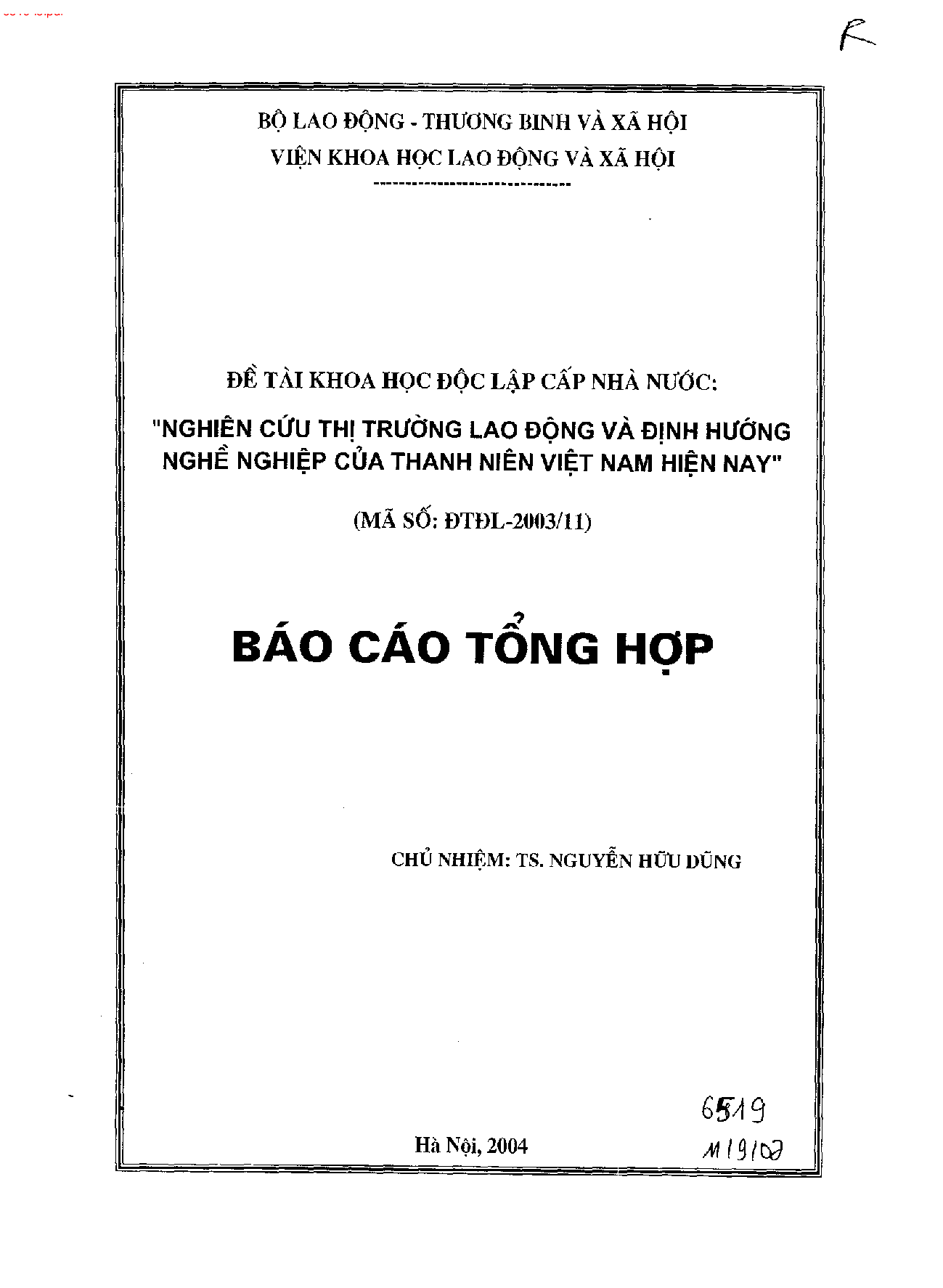 Nghiên cứu thị trường lao động và định hướng nghề nghiệp của thanh niên Việt Nam hiện nay  