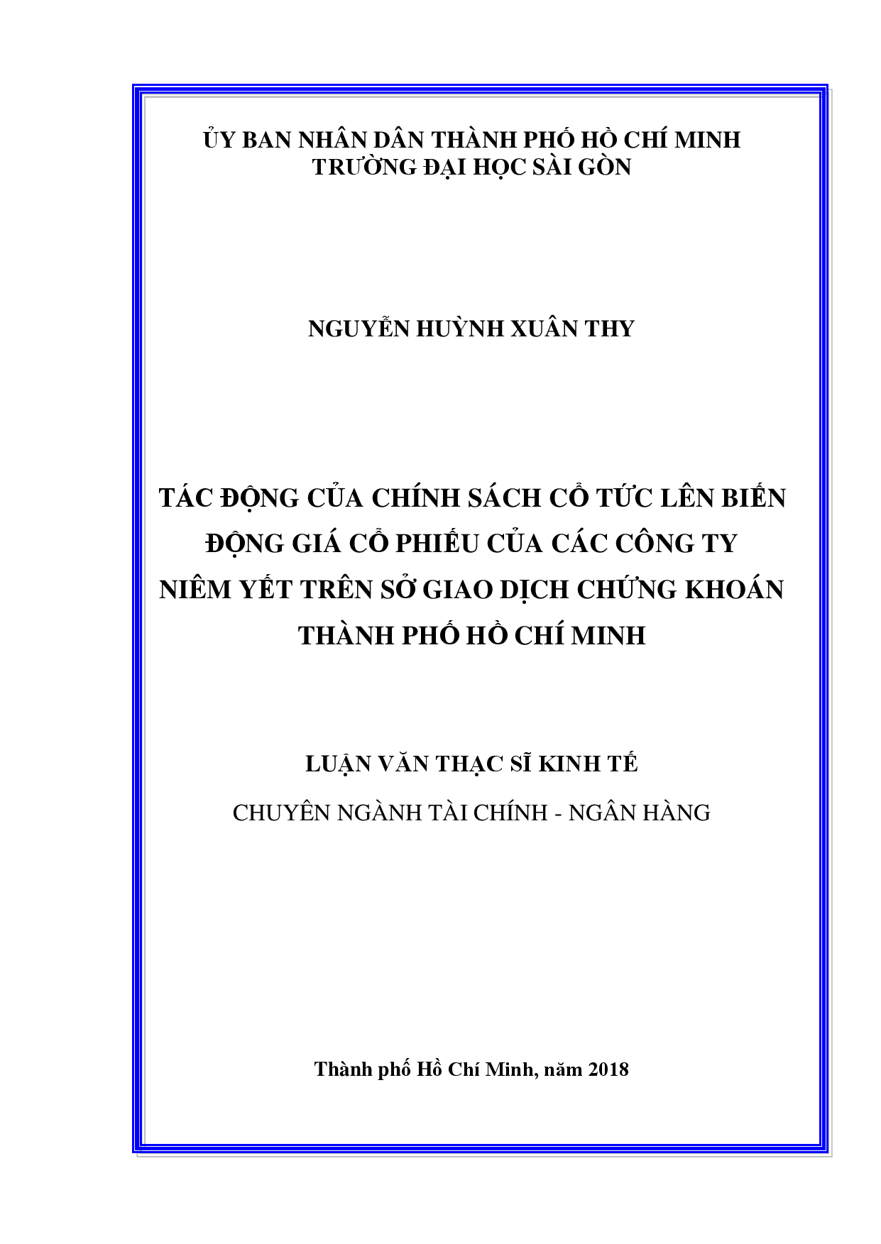 Tác động của chính sách cổ tức đến hiệu quả hoạt động của các công ty niêm yết trên hose  