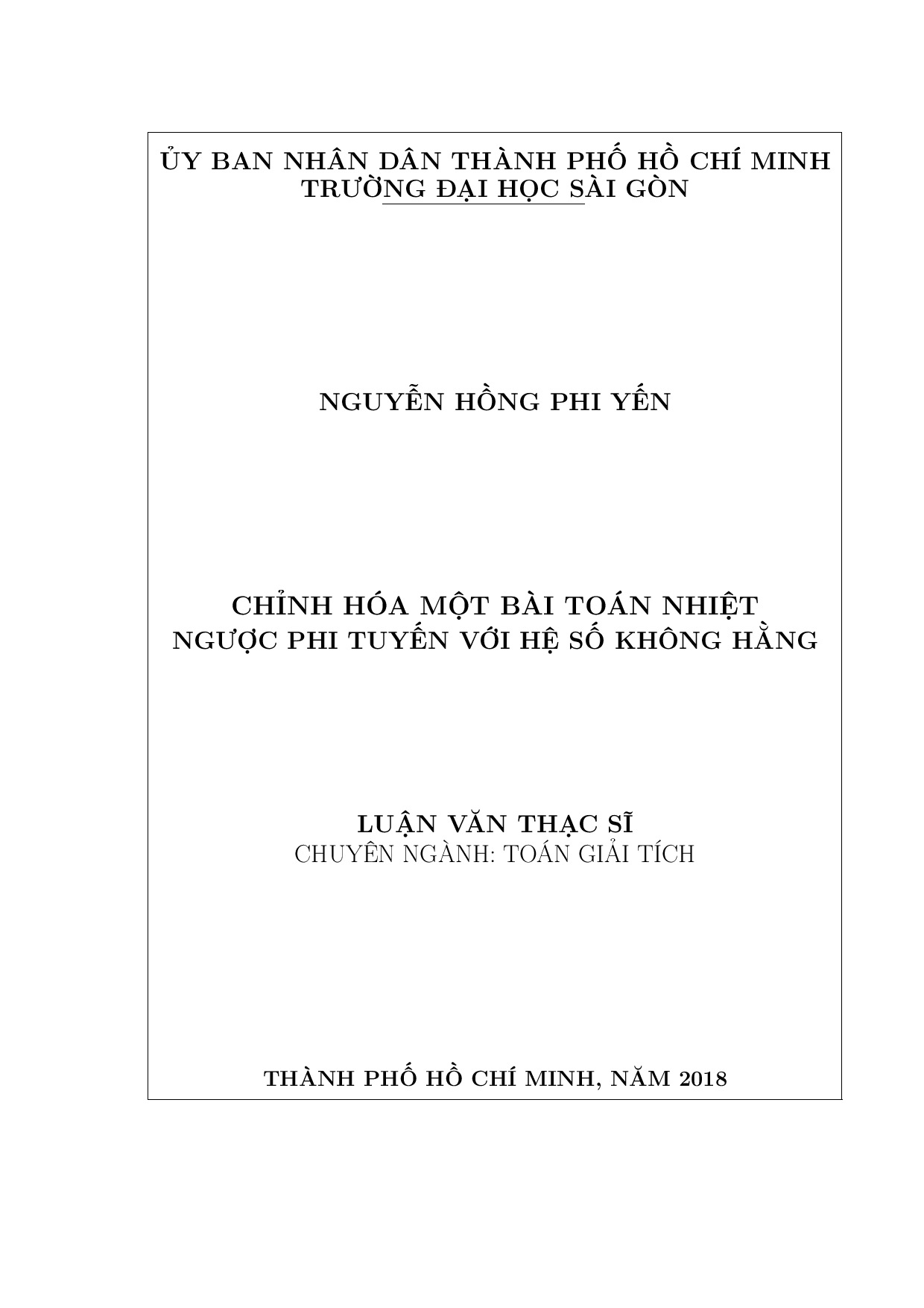 Chỉnh hóa một bài toán nhiệt ngược phi tuyến với hệ số không hằng  