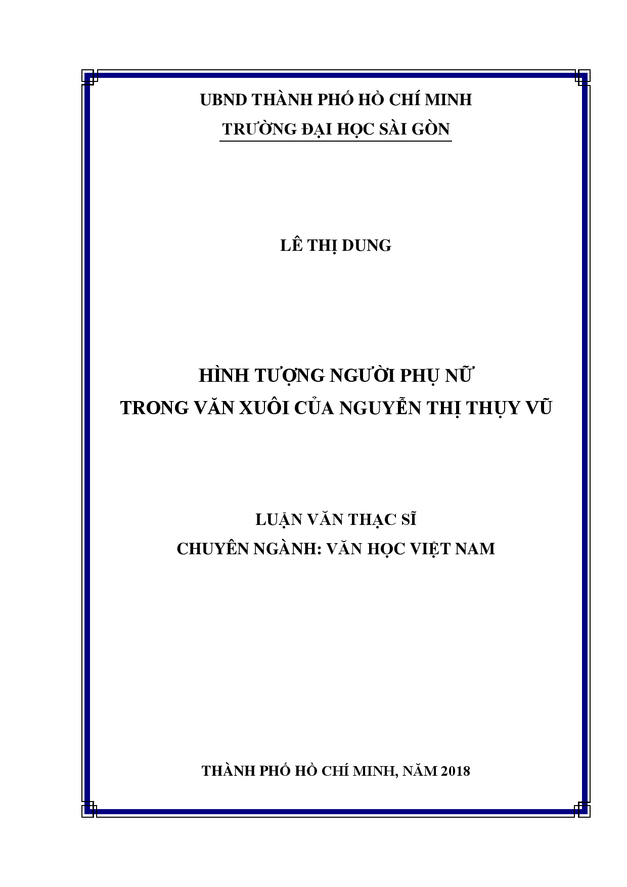 Hình tượng người phụ nữ trong văn xuôi của Nguyễn Thị Thúy Vũ  