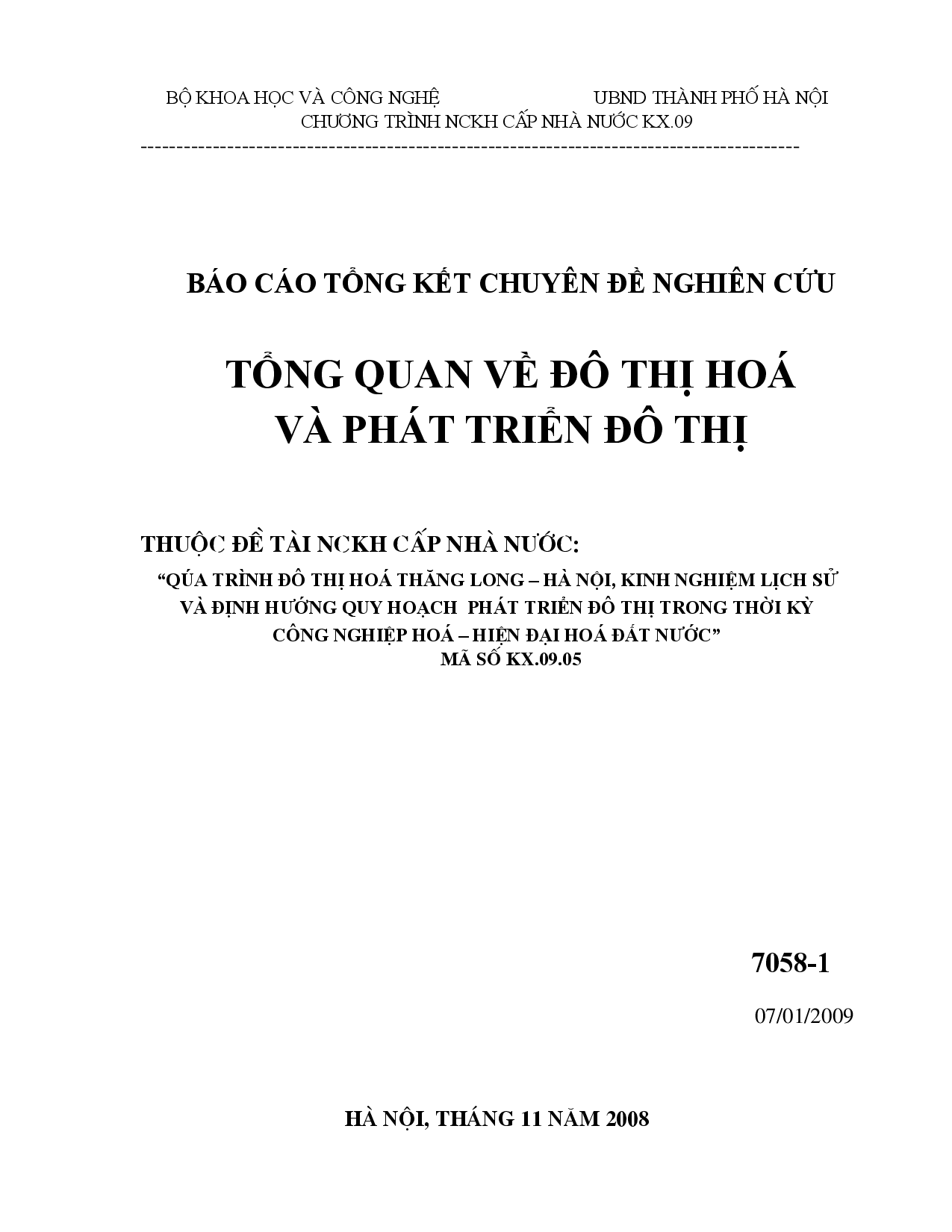 Tổng quan về đô thị hóa và phát trển đô thị  