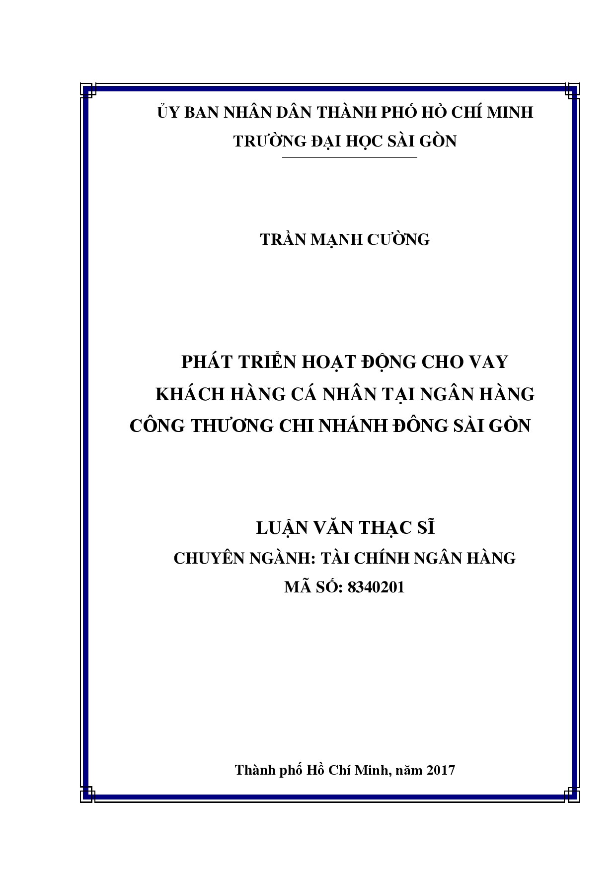 Phát triển hoạt động cho vay khách hàng cá nhân tại ngân hàng công thương chi nhánh Đông Sài Gòn  