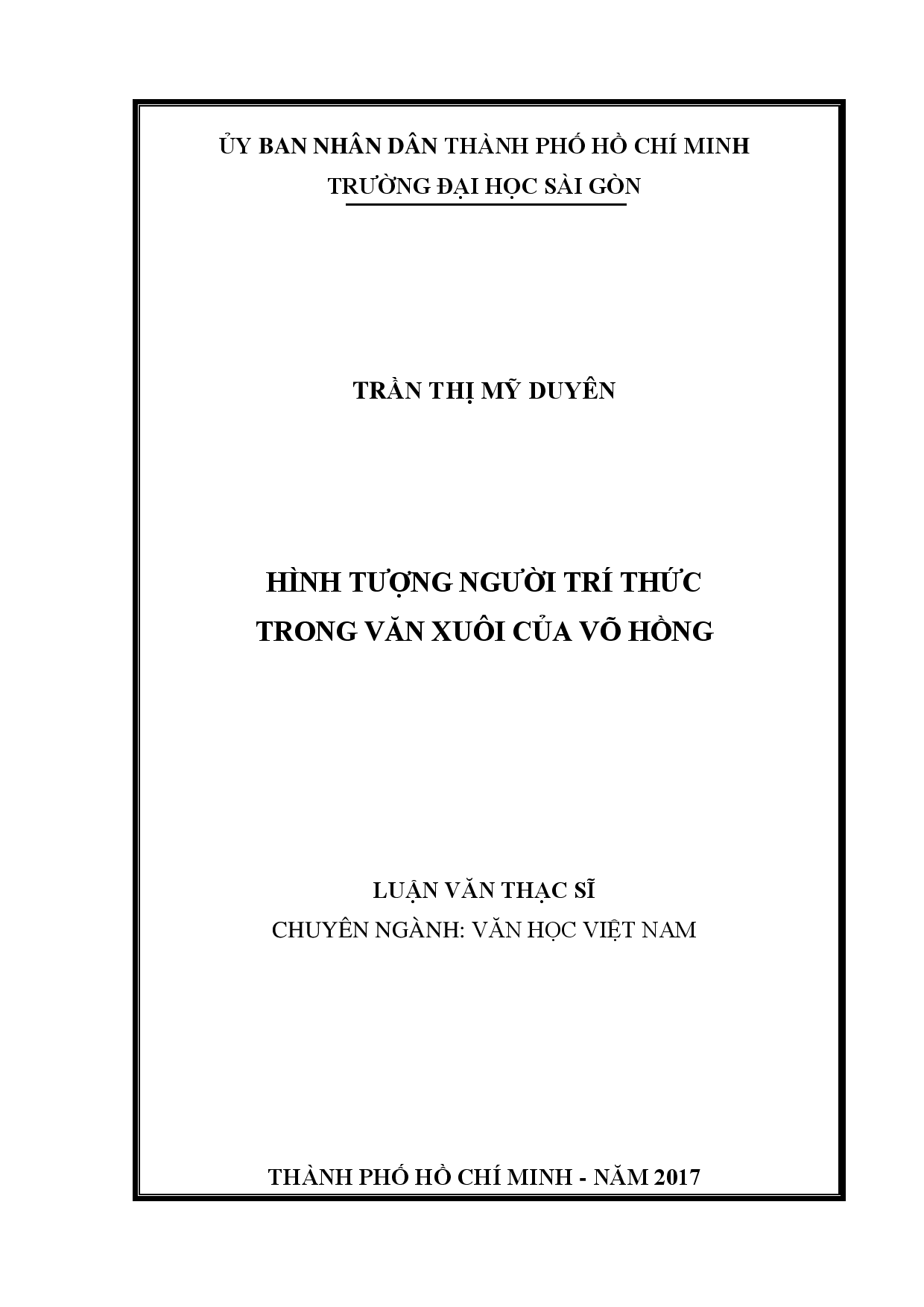 Hình tượng người trí thức trong văn xuôi của Võ Hồng  