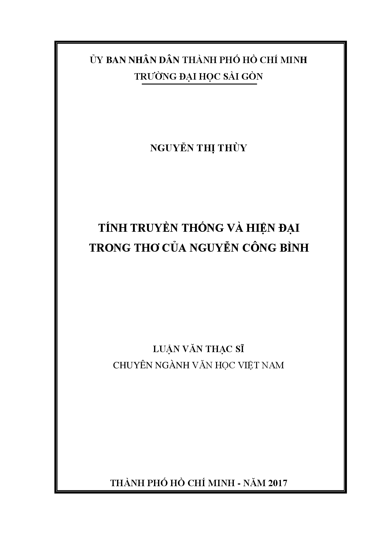 Tính truyền thống và hiện đại trong thơ của Nguyễn Công Bình  