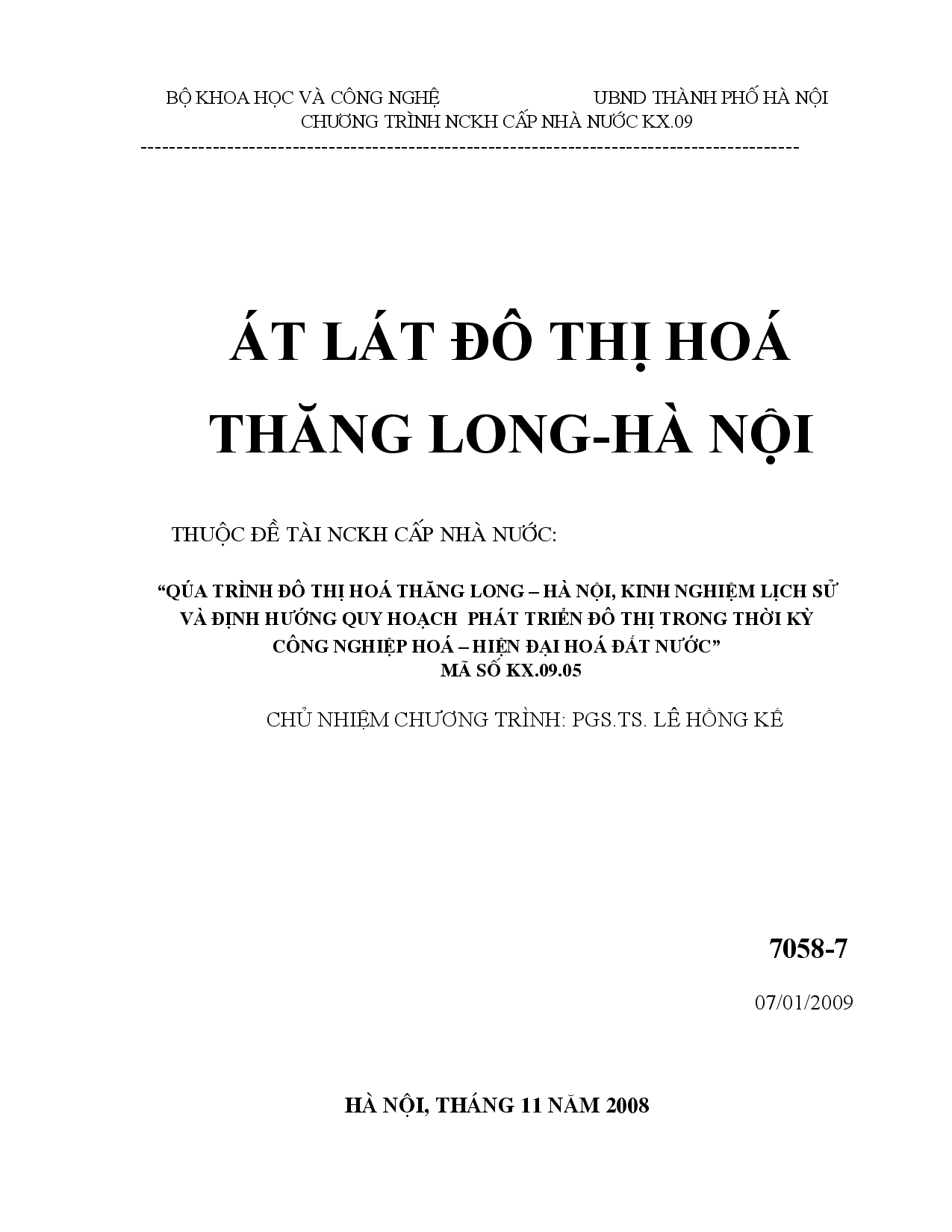 Át lát đô thị hóa Thăng Long - Hà Nội  