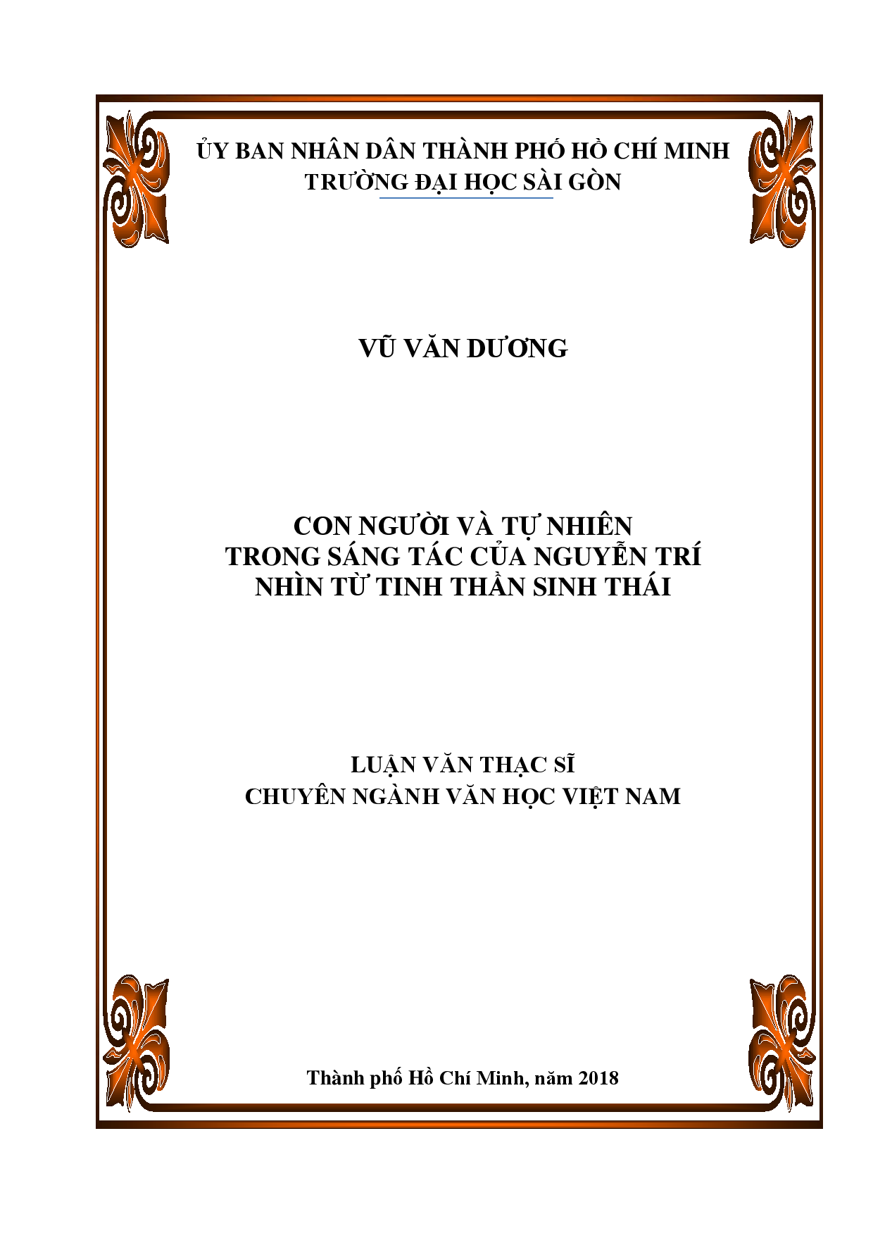 Con người và tự nhiên trong sáng tác của Nguyễn Trí nhìn từ tinh thần sinh thái  