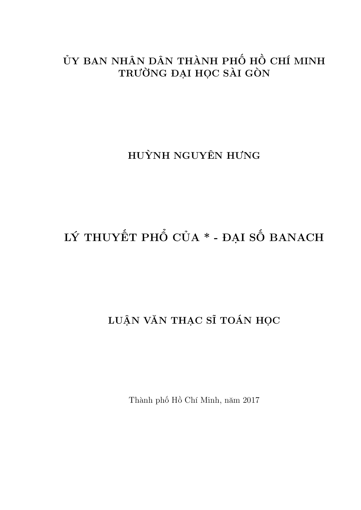 Lý thuyết phổ của * - Đại số banach  