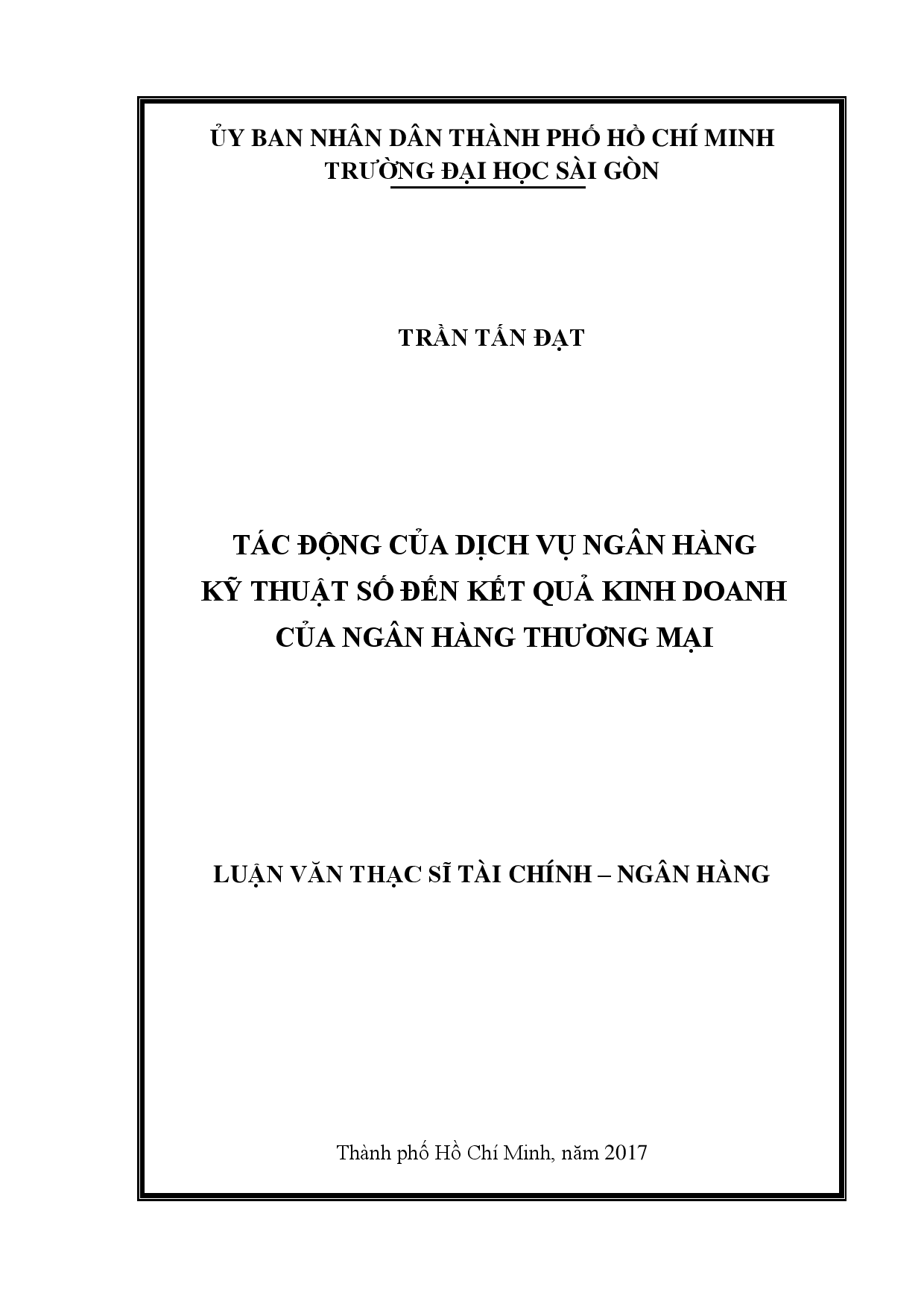 Tác động của dịch vụ ngân hàng kỹ thuật số đến kết quả kinh doanh của ngân hàng thương mại  