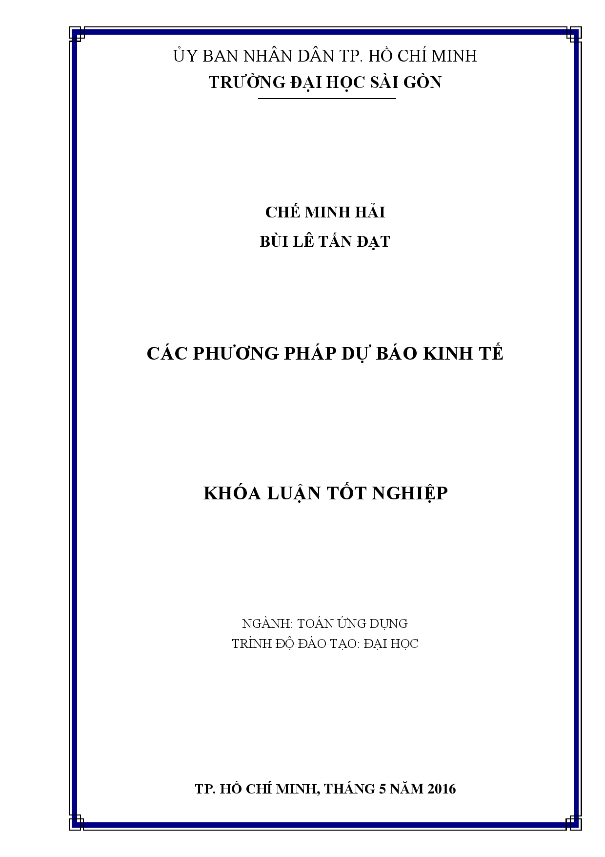 Các phương pháp dự báo kinh tế  