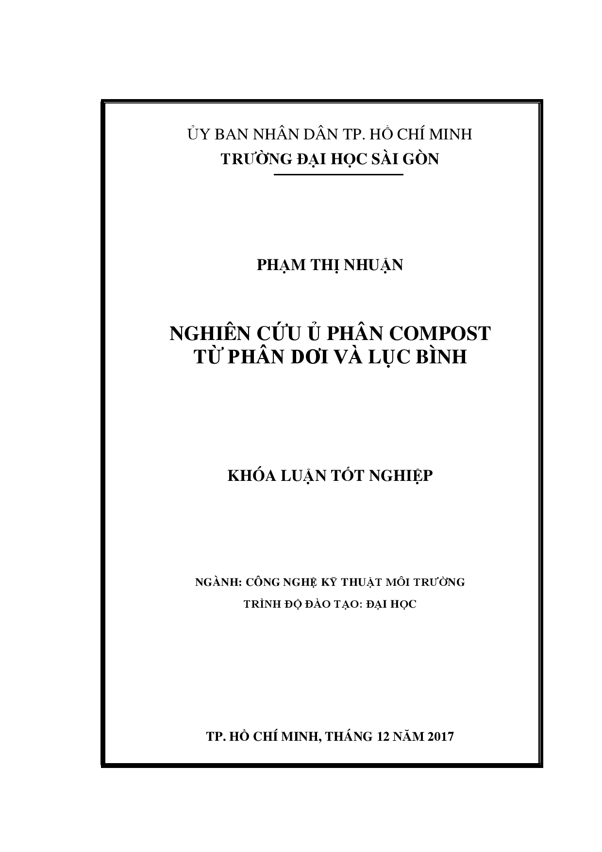 Nghiên cứu ủ phân compost từ phân dơi và lục bình  