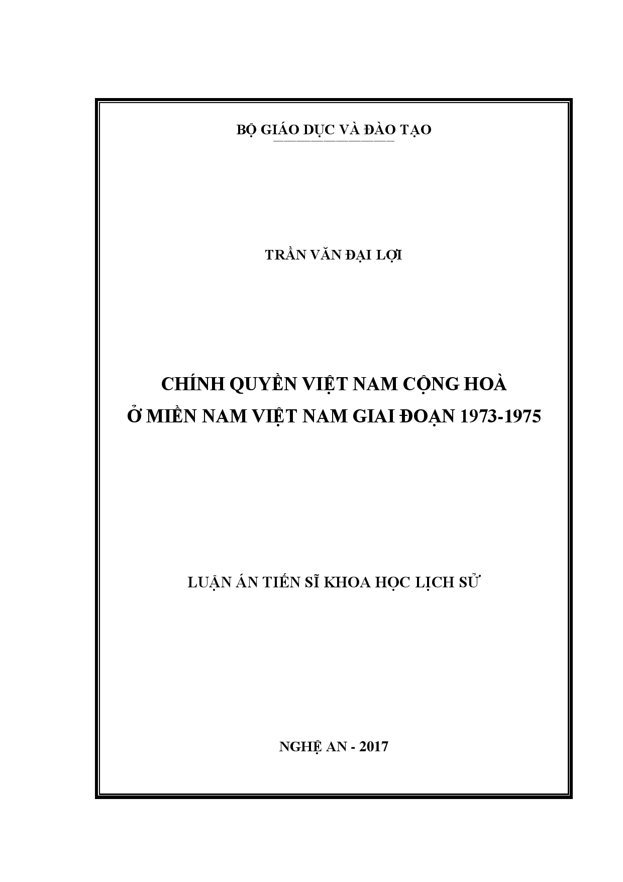 Chính quyền Việt Nam cộng hòa ở miền Nam Việt Nam giai đoạn 1973 - 1975  