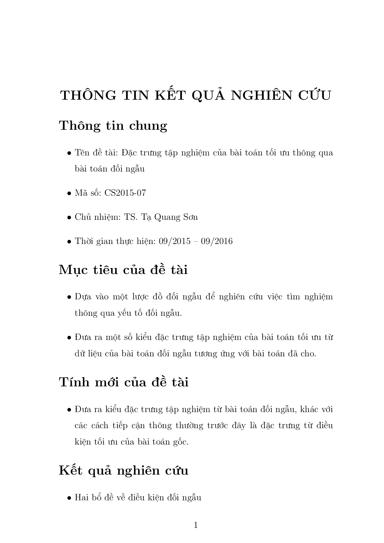 Đặc trưng tập nghiệm của bài toán tối ưu thông qua bài toán đối ngẫu  