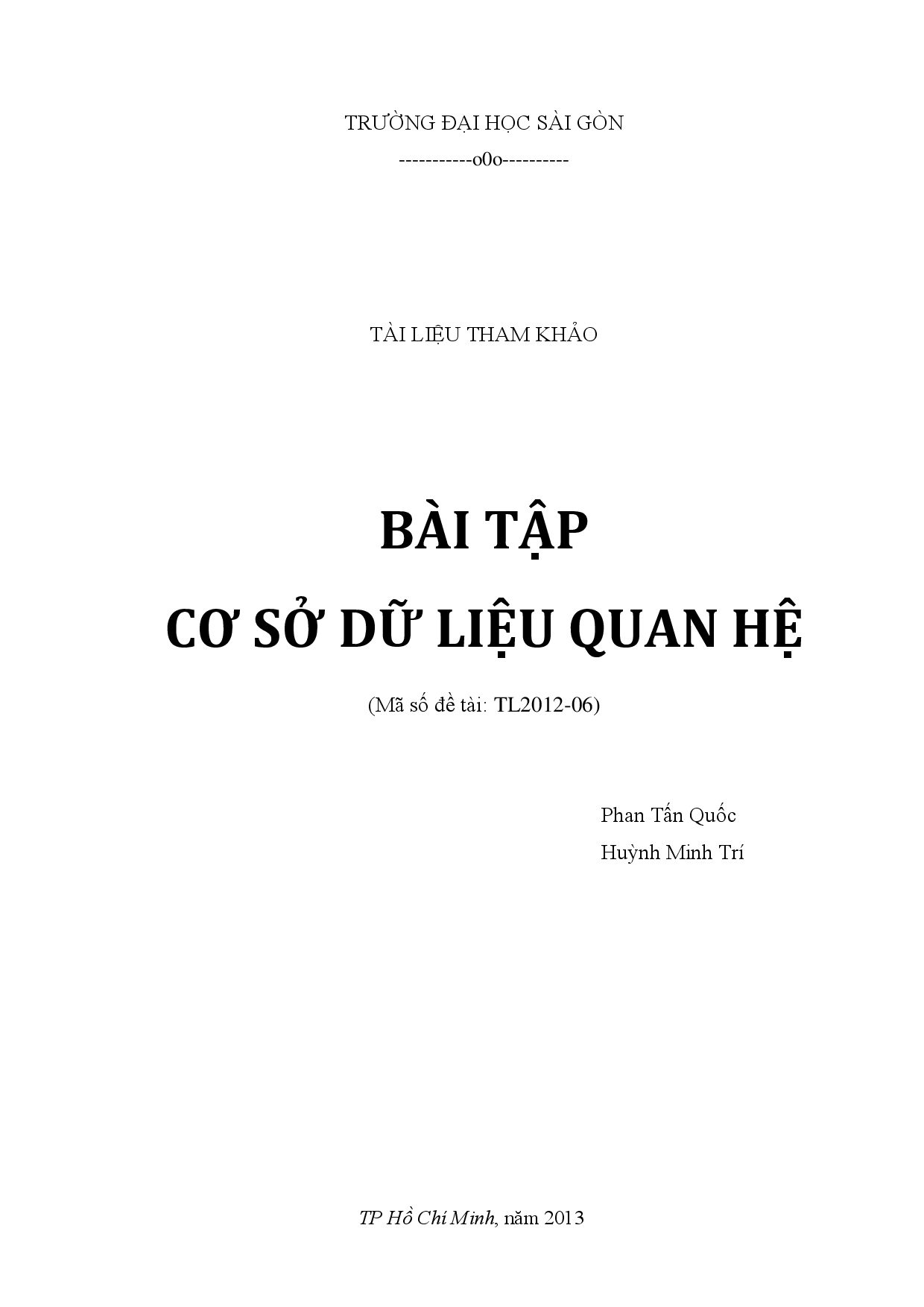 Bài tập cơ sở dữ liệu quan hệ  