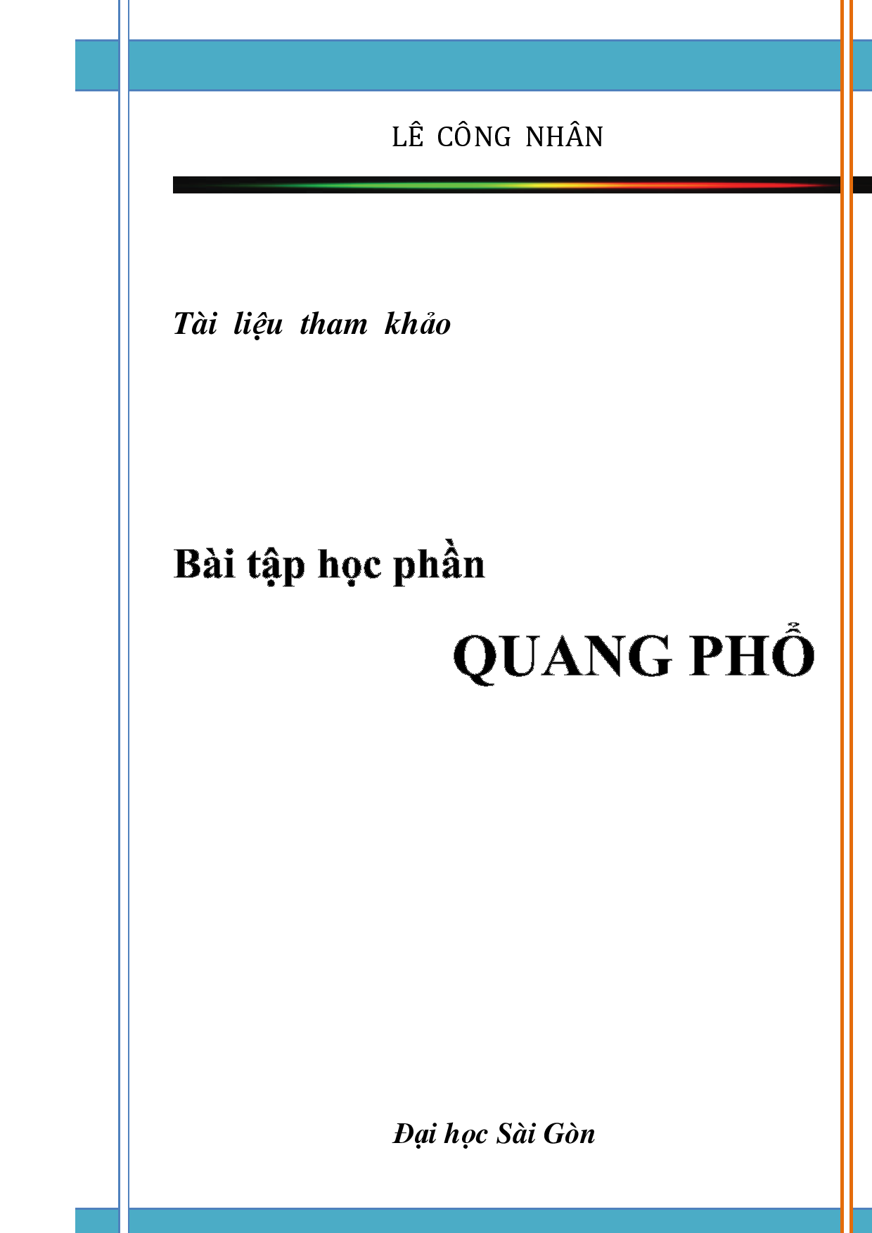 Bài tập học phần quang phổ  