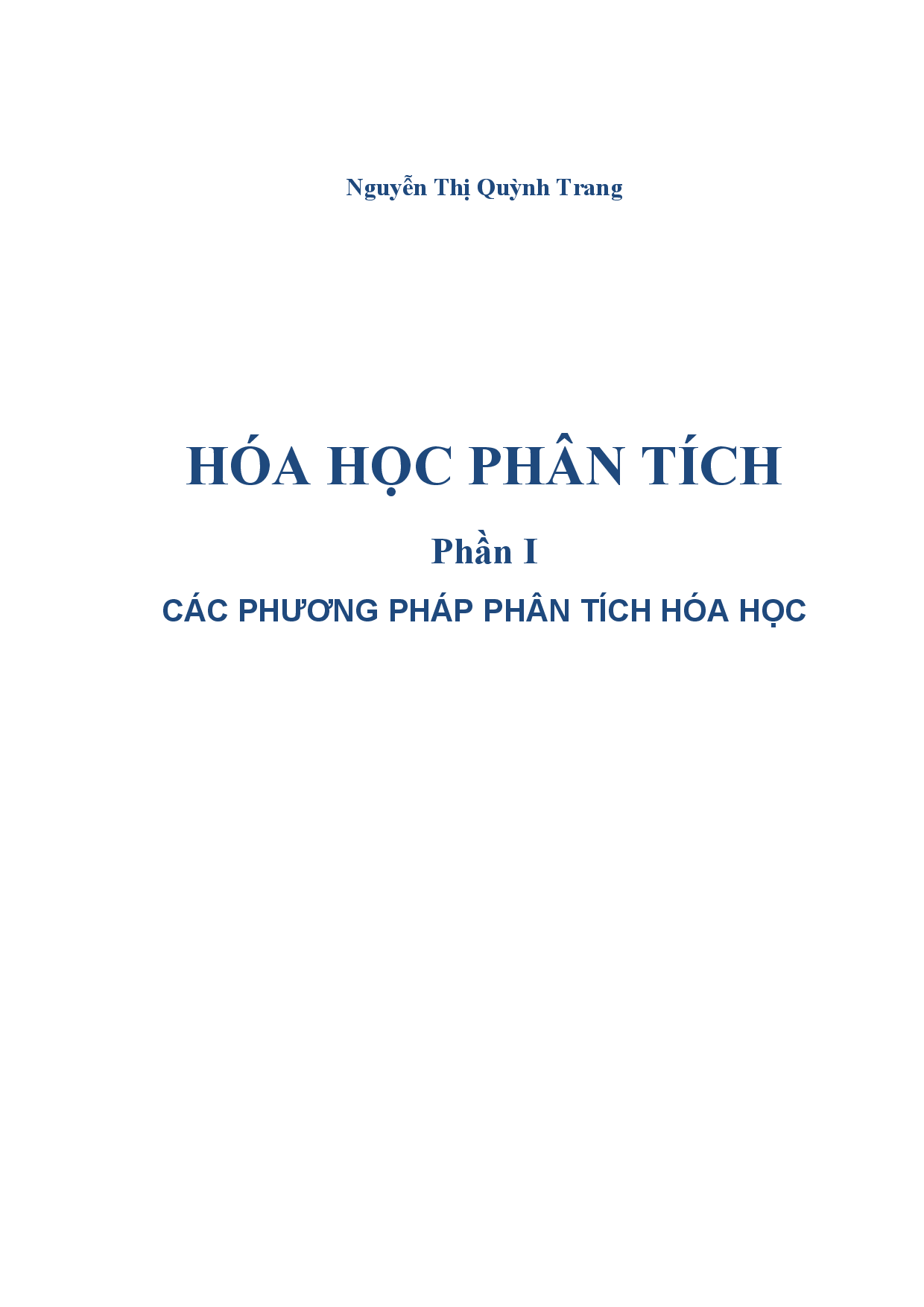 Hóa học phân tích Phần 1 Các phương pháp phân tích hóa học