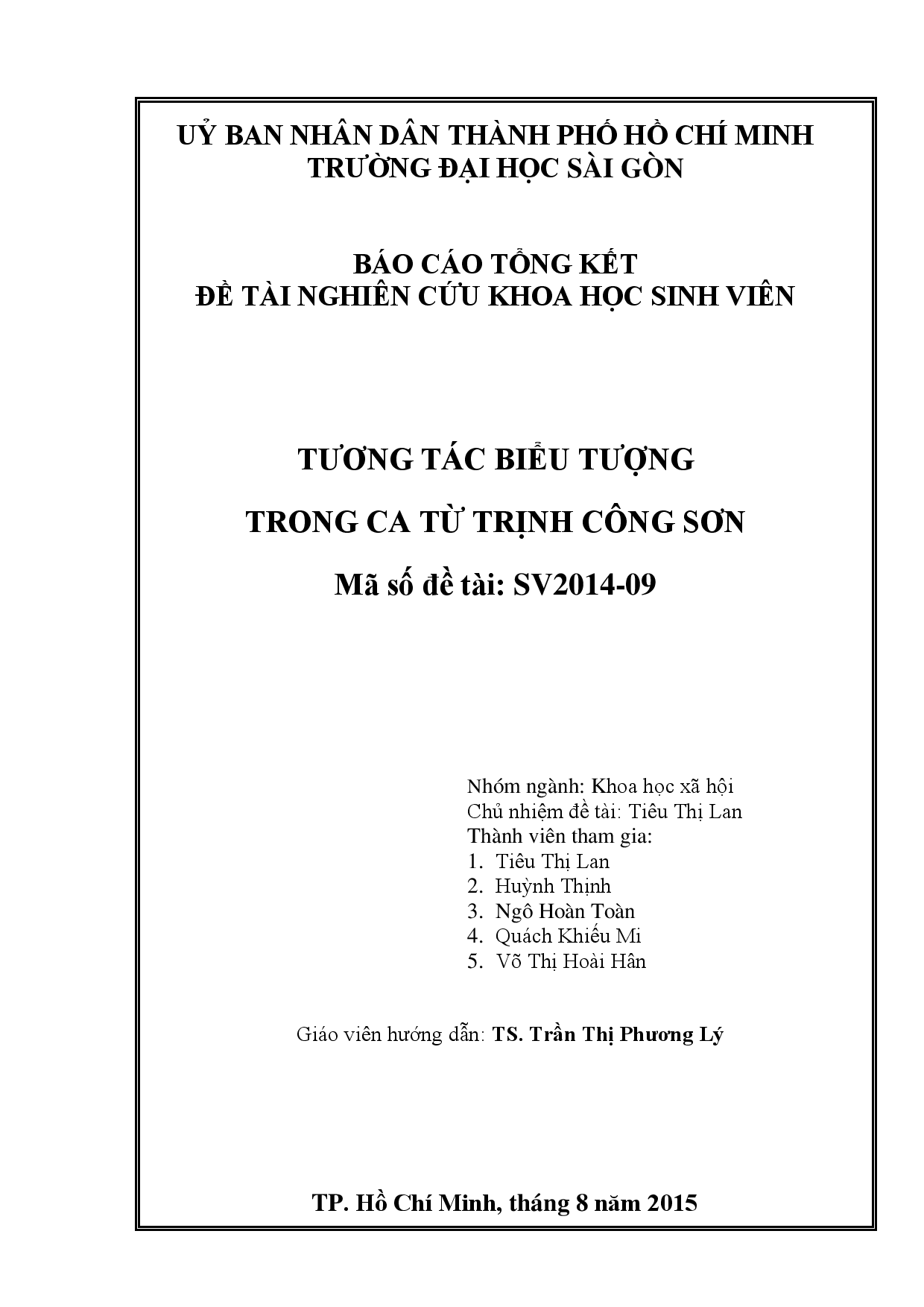 Tương tác biểu tượng trong ca từ Trịnh Công Sơn  